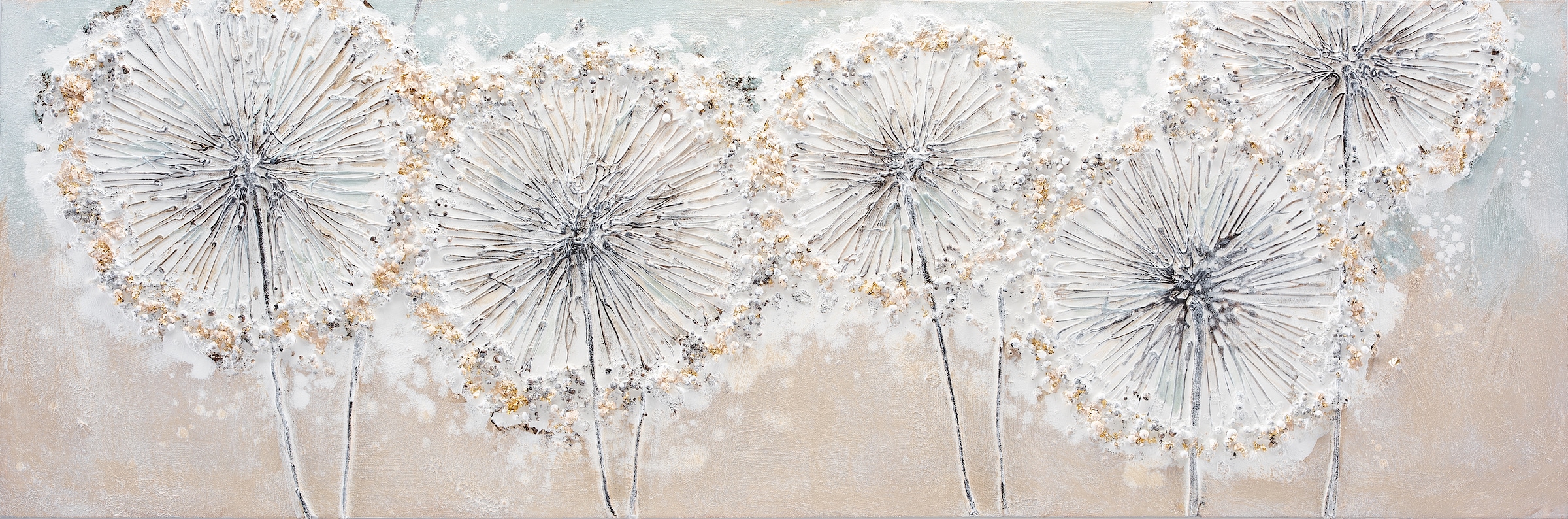 Bönninghoff Ölgemälde »Pusteblumen«, Blumen, (1 St.), jedes Bild ein  Unikat, BxH: 120x40 cm auf Raten bestellen