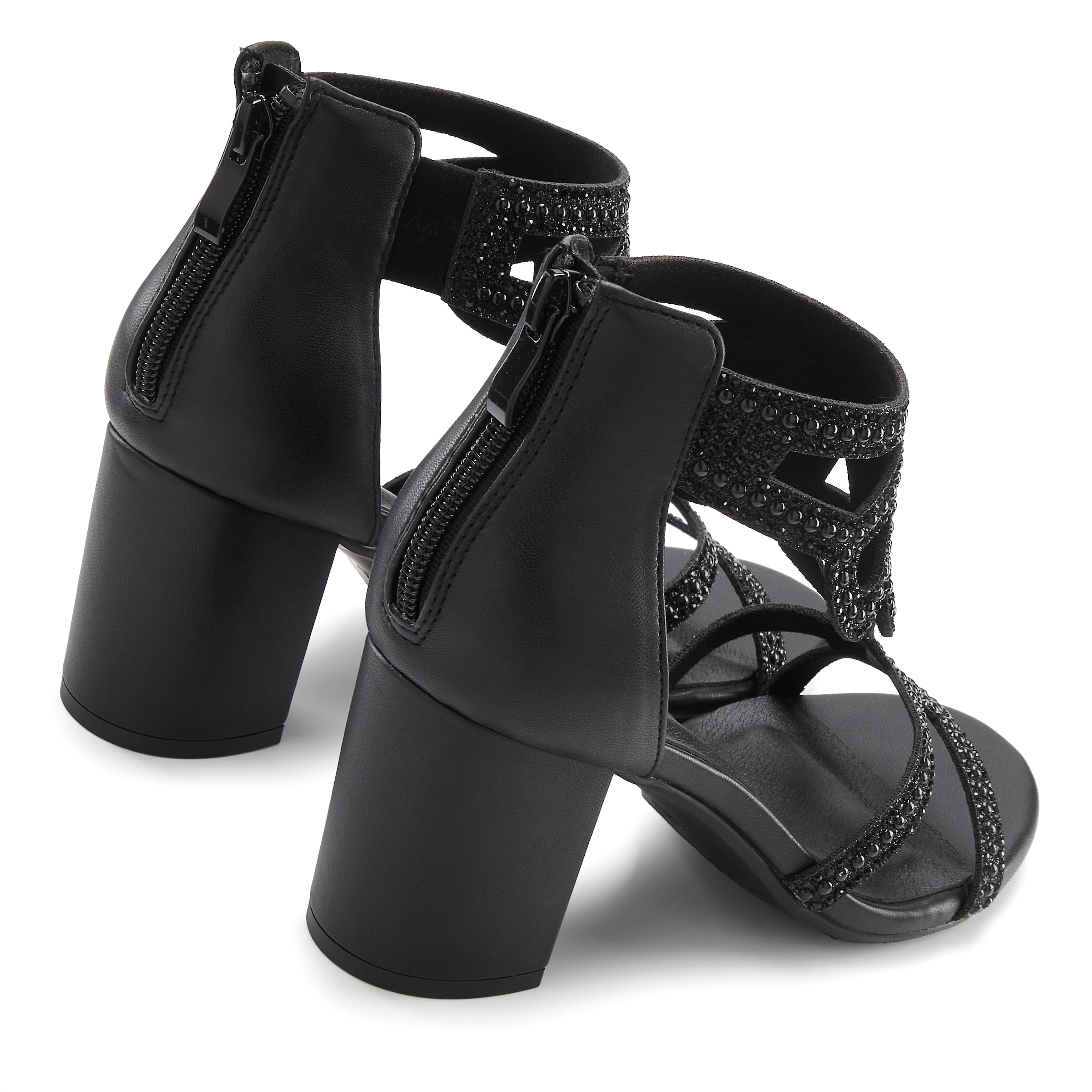 LASCANA Sandalette »Sandale, Sommerschuh«  mit Blockabsatz und Glitzersteinchen VEGAN