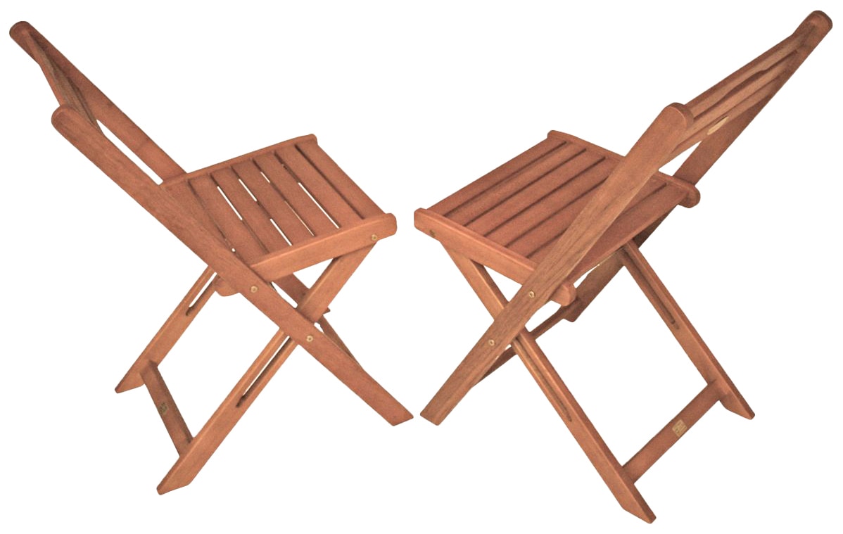 Garden Pleasure Balkonhängetisch »BERKELEY«, (Set, 3 St.), Eukalyptus, klappbar, 60x40cm, 2 Stühle, braun