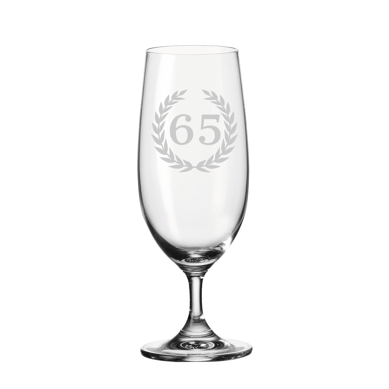 LUXENTU Bierglas »Biertulpe Pilsglas mit Gravur 65. Jubiläum 360 ml transparent«