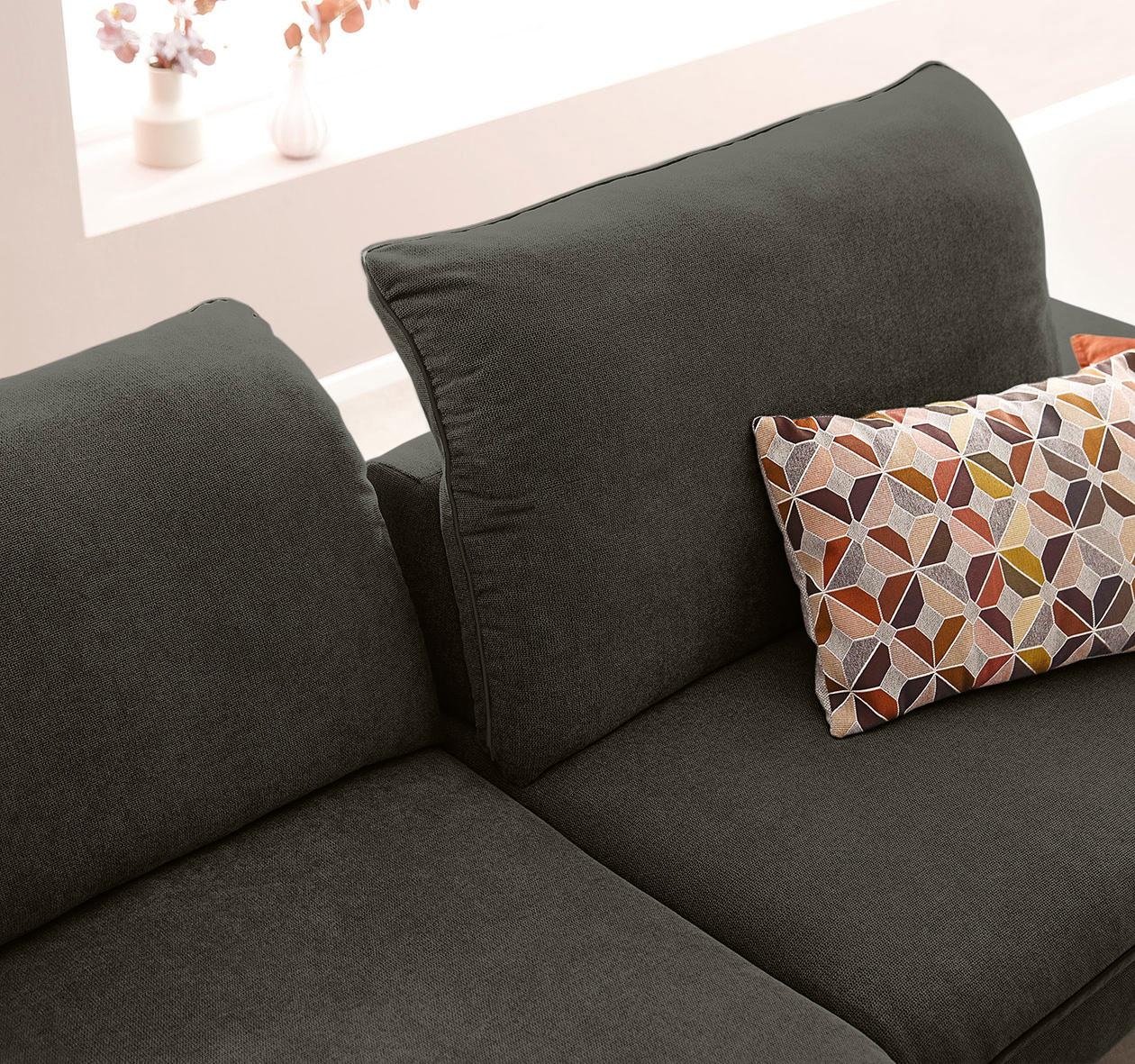 W.SCHILLIG Ecksofa »enjoy&MORE, Designsofa, elegant und bequem, L-Form« Sitztiefenverstellung, Füße schwarz pulverbeschichtet, Breite 294 cm