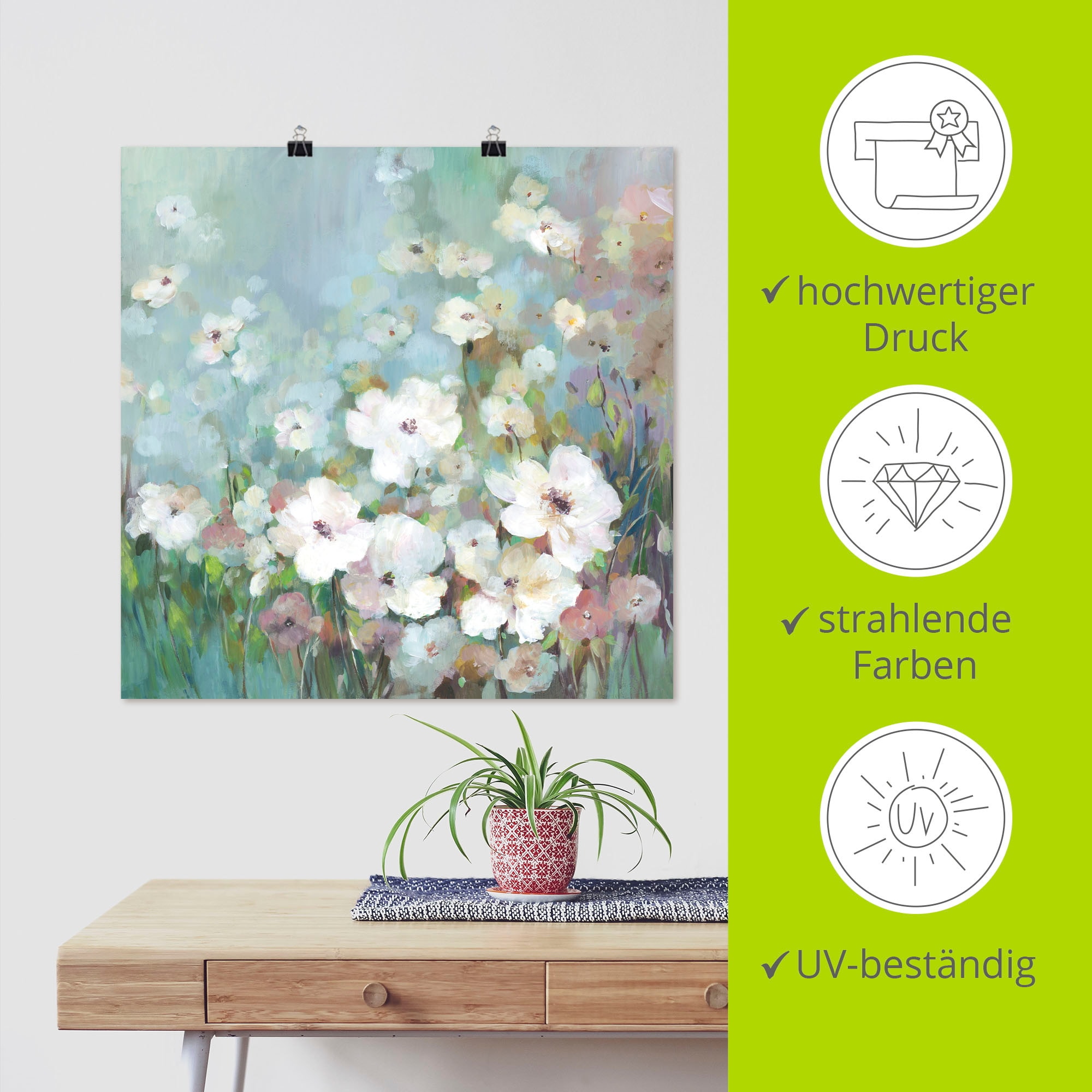 Artland Wandbild »Feldblumengarten« Blumenwiese 1 Stk. tlg. als Leinwandbild, Poster in verschied. Größen