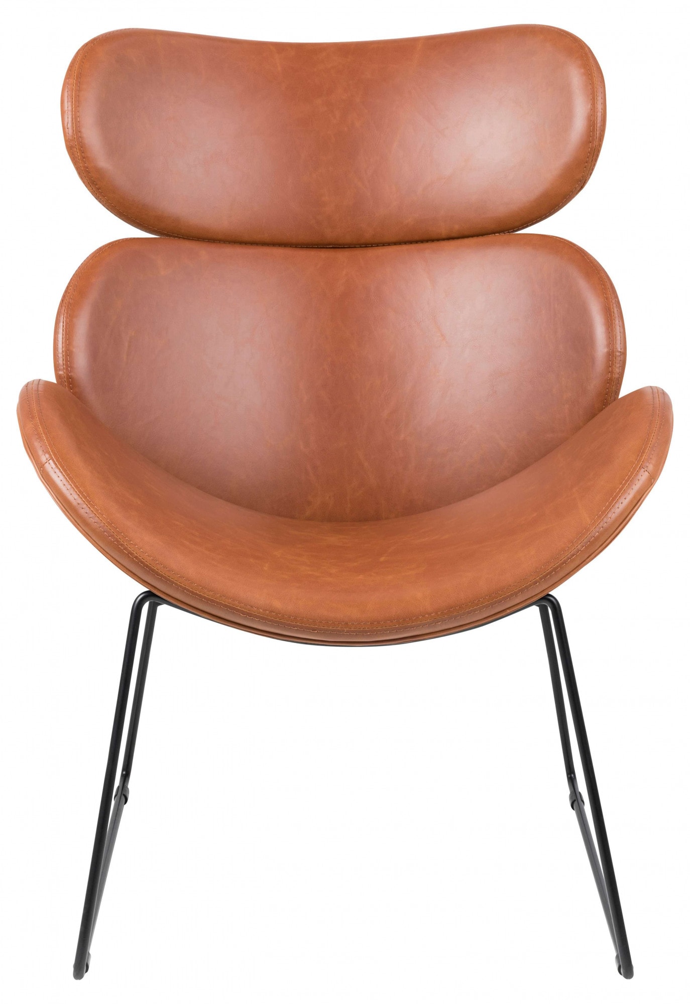 ACTONA GROUP Stuhl »Cazar Loungesessel«, lederoptik Stahl aus bequem Kunstleder, PU Brandyfarbenem Kufengestell bestellen und Schwarz