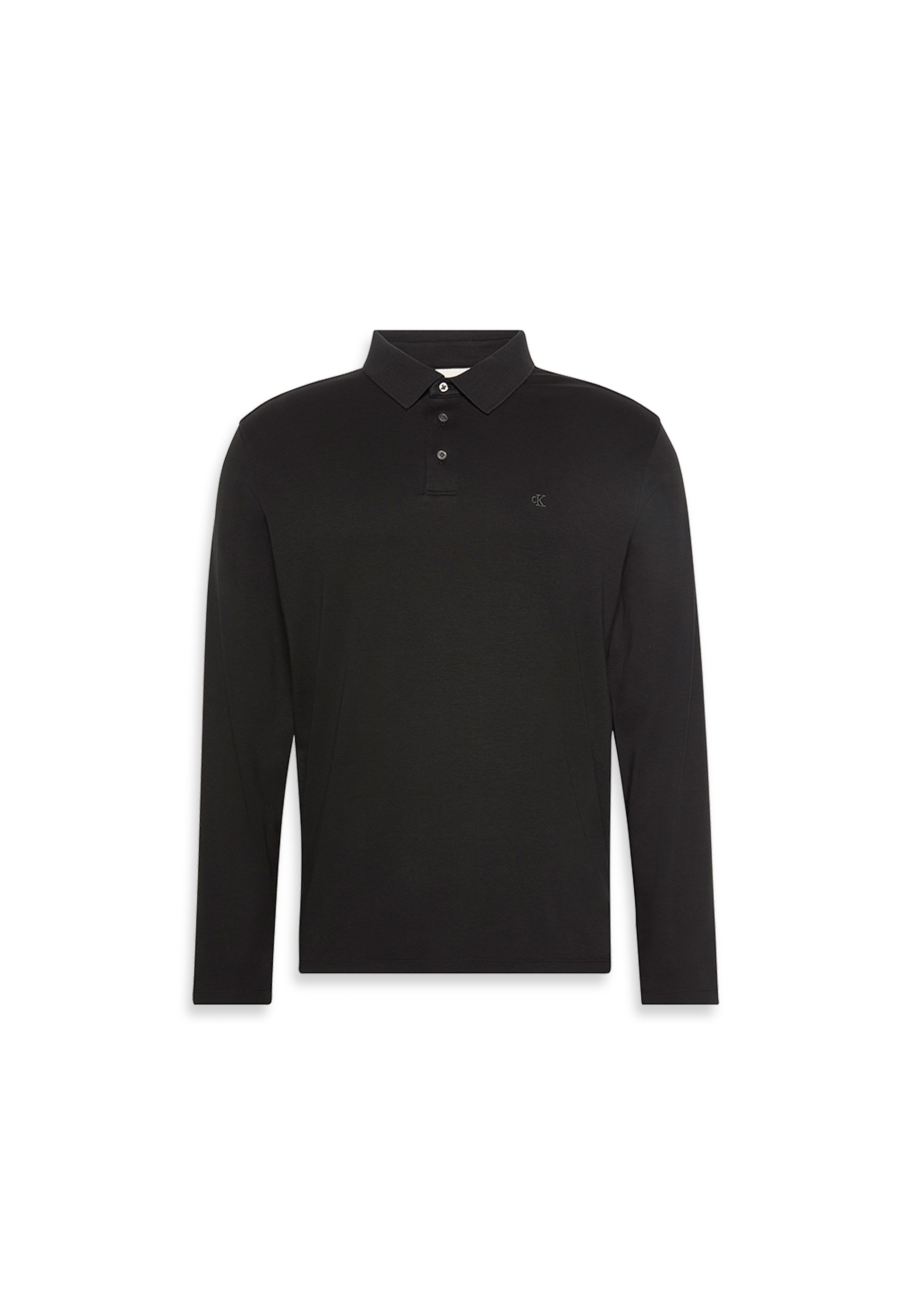 Calvin Klein Langarm-Poloshirt »LS SUPIMA COTTON SOLID POLO« regular fit mit Rundhalsausschnitt