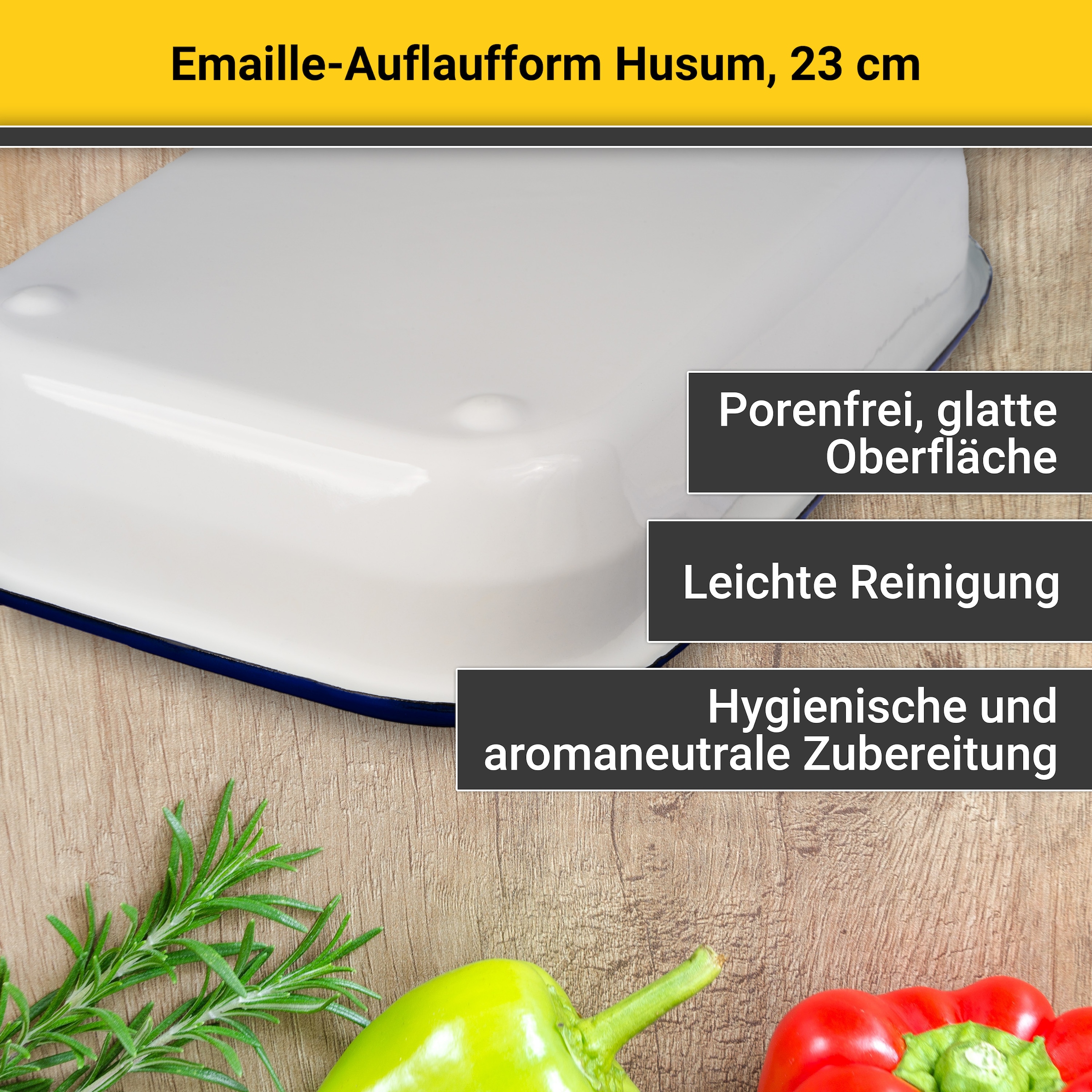 Krüger Auflaufform »Husum« Emaille 23 x 16 x 5 cm