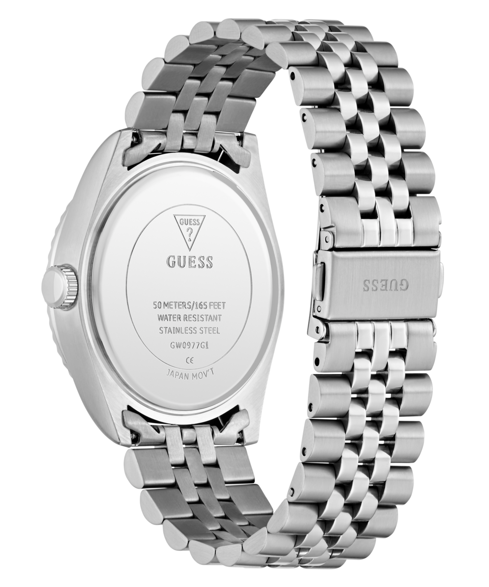 Guess Quarzuhr »JADEN« Armbanduhr, Herrenuhr, Edelstahlarmband, Datum