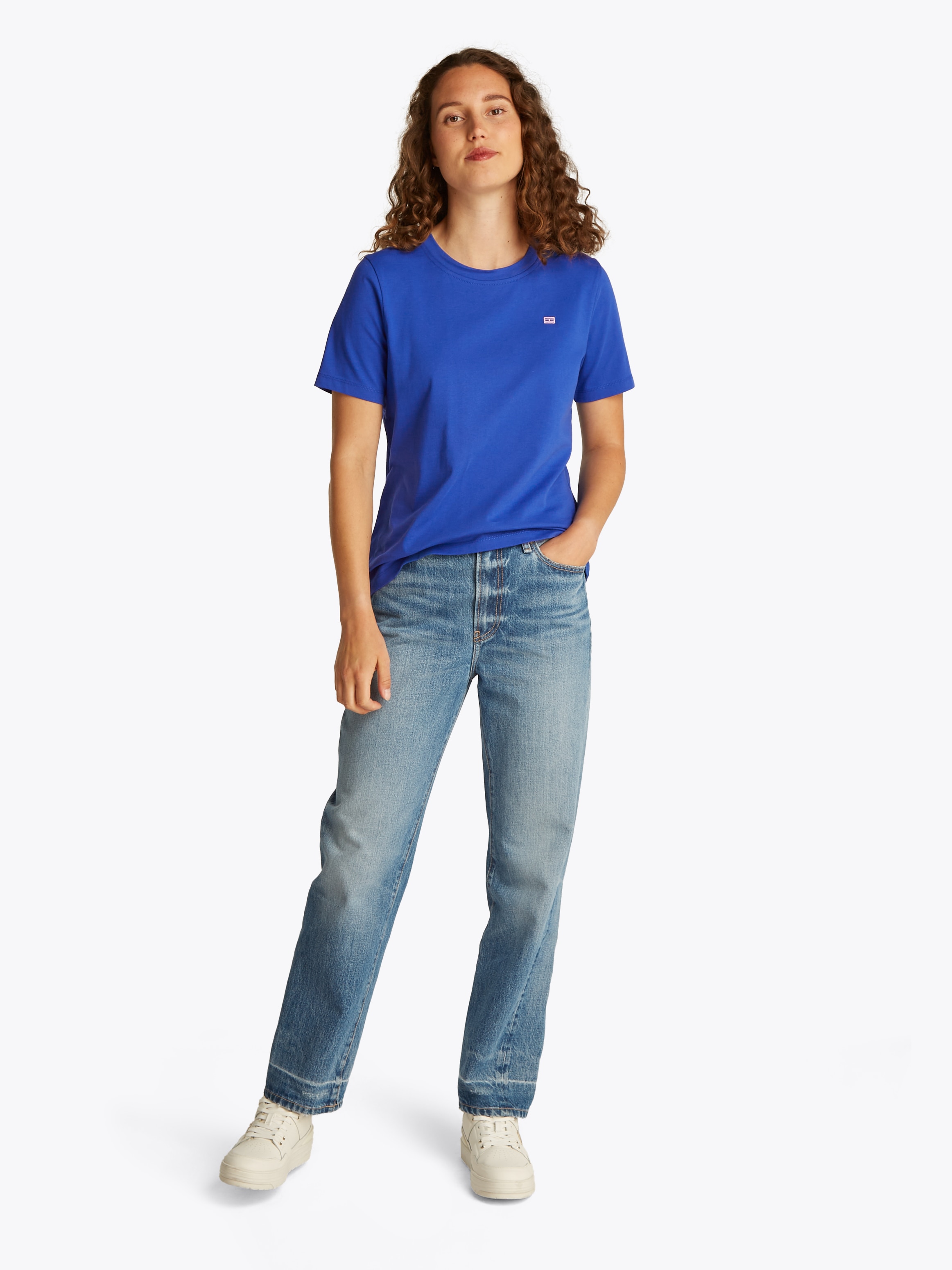 Tommy Hilfiger T-Shirt »REG CONTRAST FLAG SS TEE«, mit Logostickerei