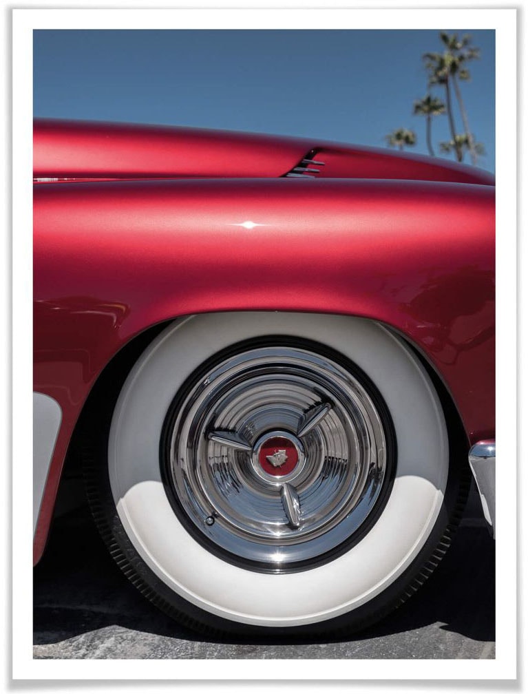 Wall-Art Poster »Vintage Auto Oldtimer«, (1 St.), Landschaft, Rot Retro Raten ohne auf Poster Bilderrahmen kaufen