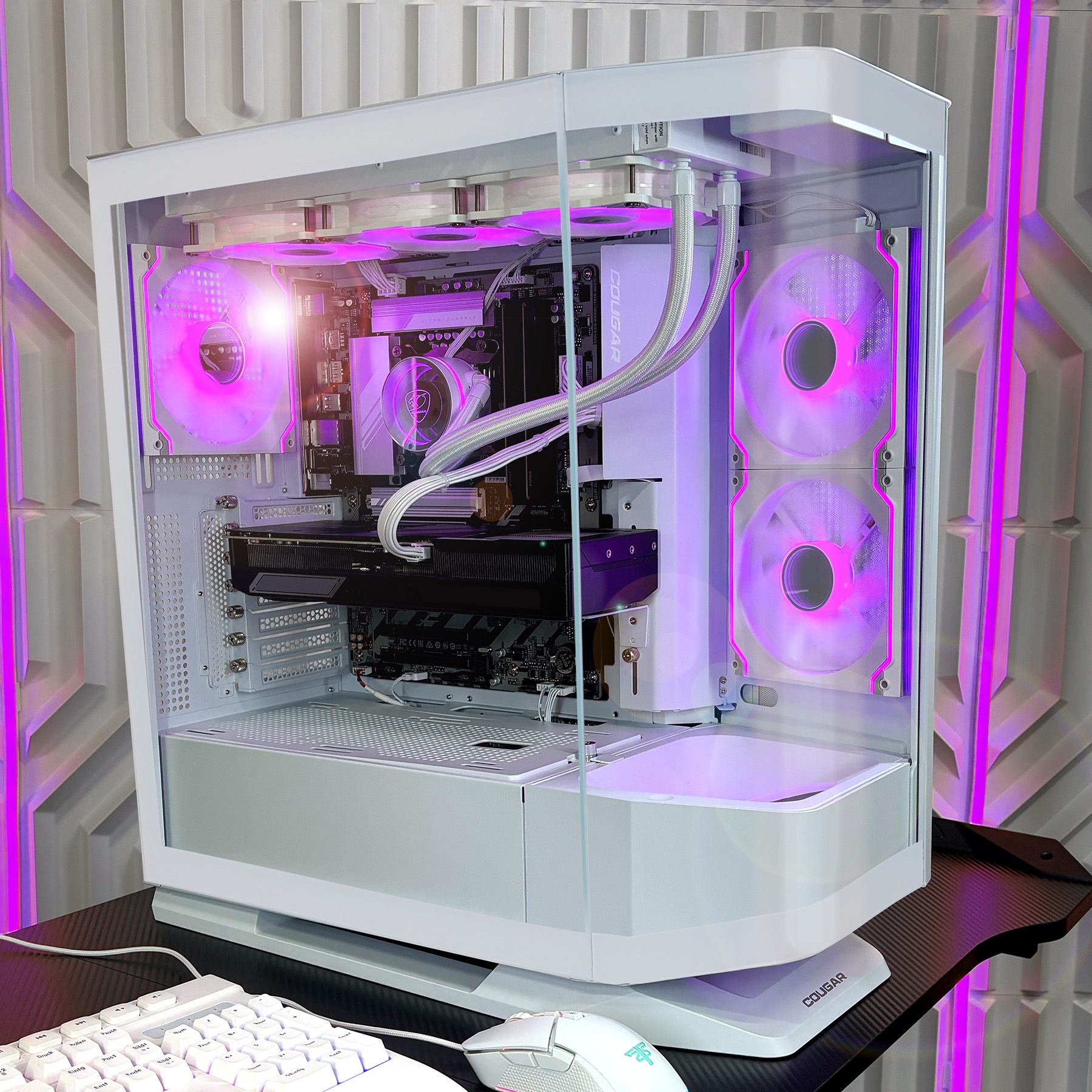 Cougar Gaming-PC »FV270 WT 8072 AMD Ryzen 7 9700X 32GB DDR5 1TB SSD RX 9070 XT« Windows 11, DDR5 RAM, Wasserkühlung