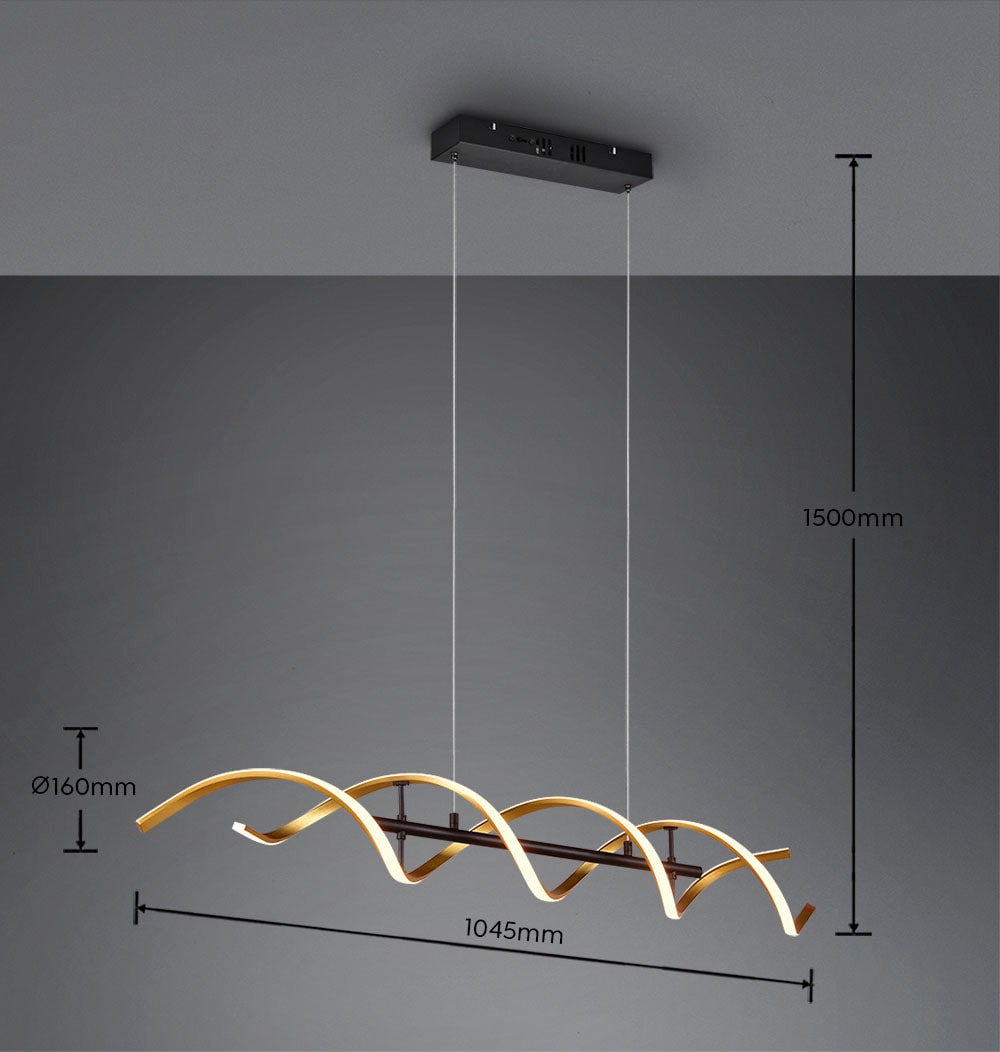 TRIO Leuchten LED Pendelleuchte »Sequence«, 1 flammig, Leuchtmittel LED-Board | LED fest integriert, Hängelampe 45W 5600 Lm höhenverstellbar dimmbar Lichtfarbe einstellbar