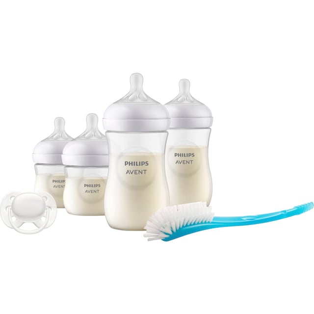 Philips AVENT Babyflasche »Natural Response Starter-Set für Neugeborene  SCD838/11«, 4 Flaschen, ultra soft Schnuller und Flaschenbürste bei ♕