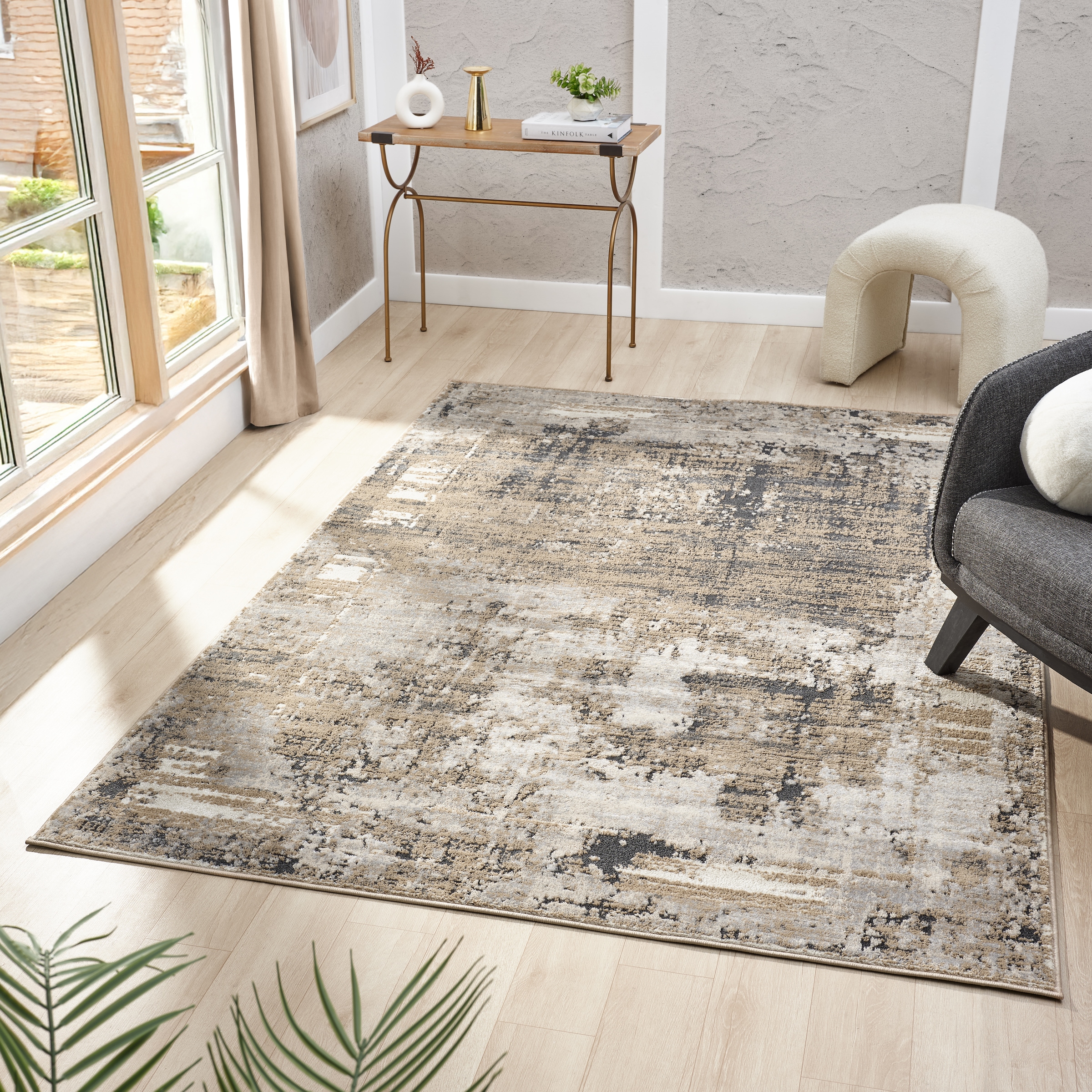 my home Teppich »Hamsa« rechteckig 9 mm Höhe dezenter Glanz, Schrumpf-Garn-Effekt, im Vintage-Look, dichte Qualität