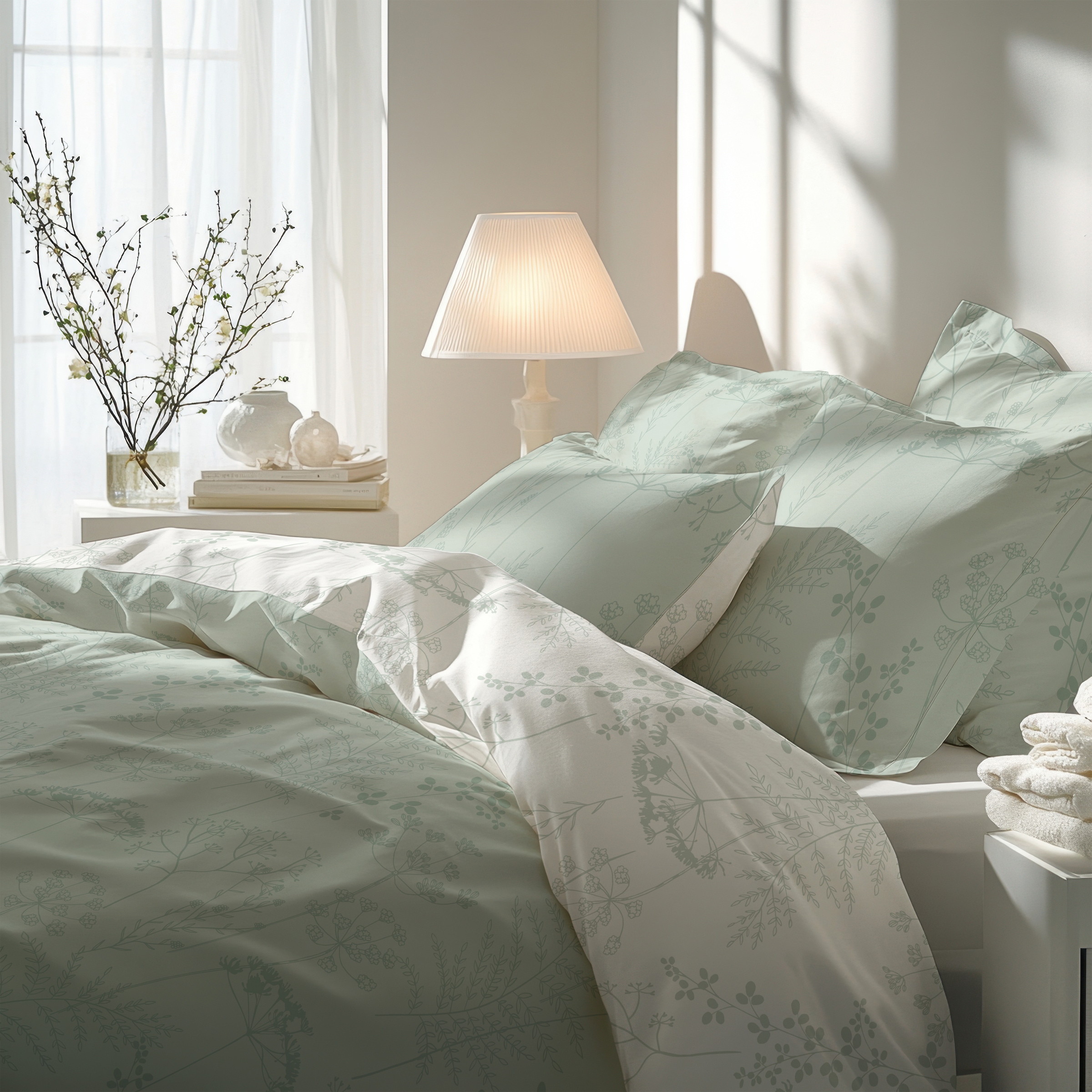 Florella Wendebettwäsche »»Isabel salbei « Flausch-Flanell,  100% Baumwolle«