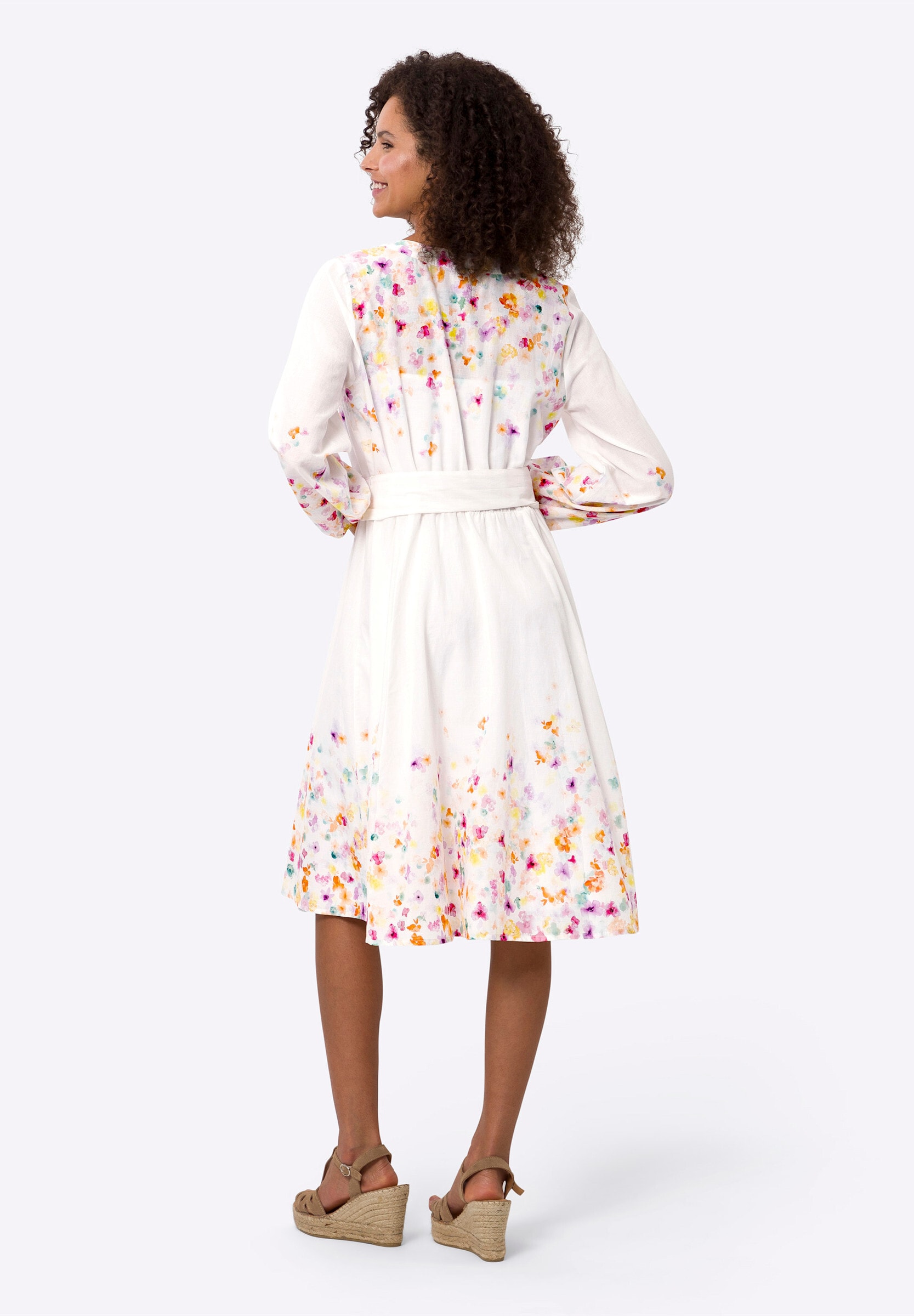 heine Sommerkleid »Druck-Kleid Baumwollkleid mit Bindegürtel« Ohne Tasche