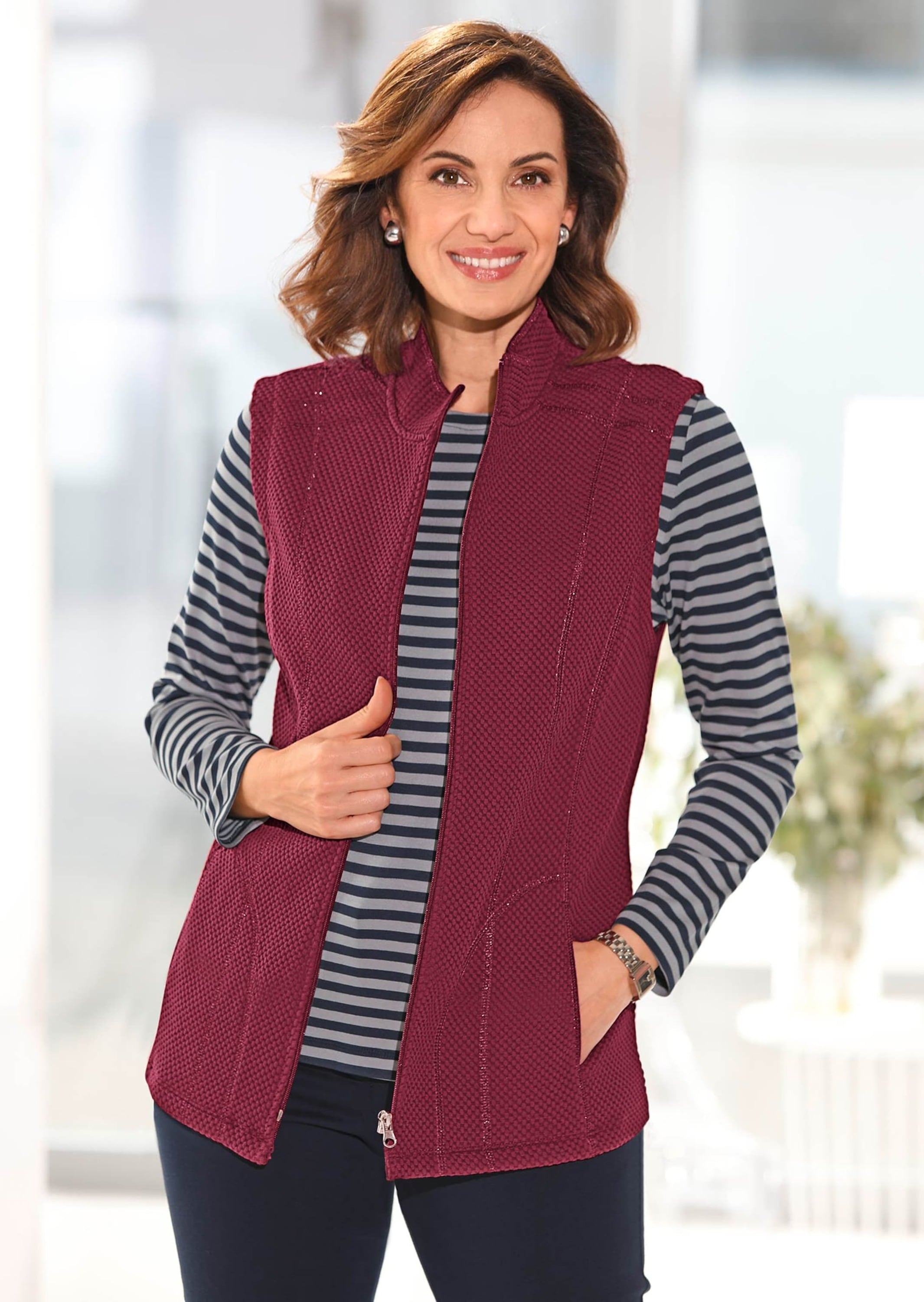 GOLDNER Kurzweste »Bequeme Struktur-Jerseyweste«