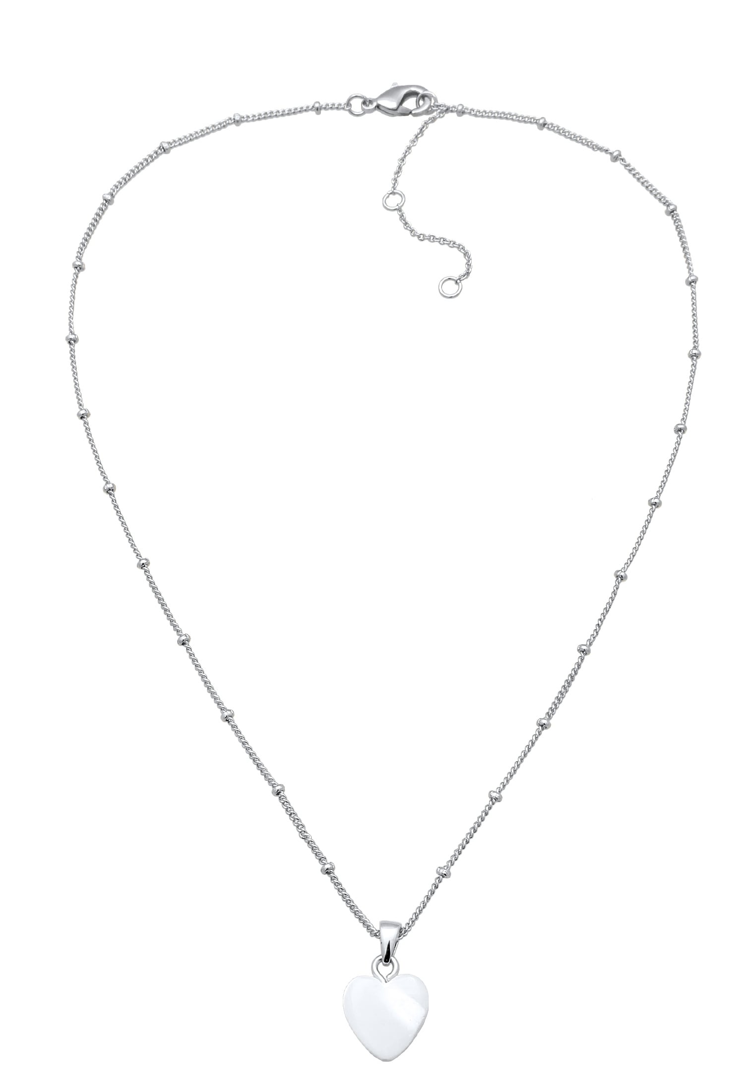Elli Kette mit Anhänger »Halskette Herz Anhänger Muschel Weiß Silberfarben«