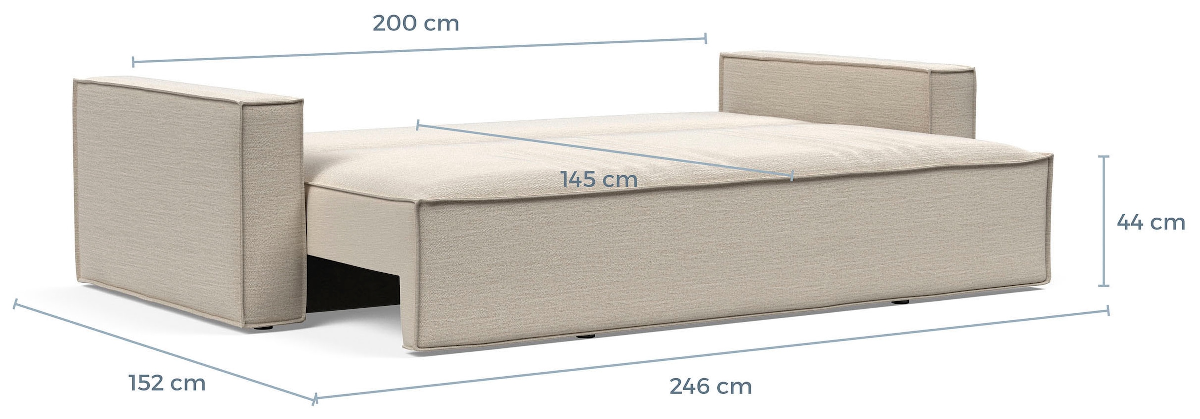 INNOVATION LIVING ™ 3-Sitzer »Newilla, Sofa mit Funktion in Cord oder Boucle-Bezug, bequem & modern« Pocket Spring Komfort, großer Stauraum, stabile Stahlkonstruktion