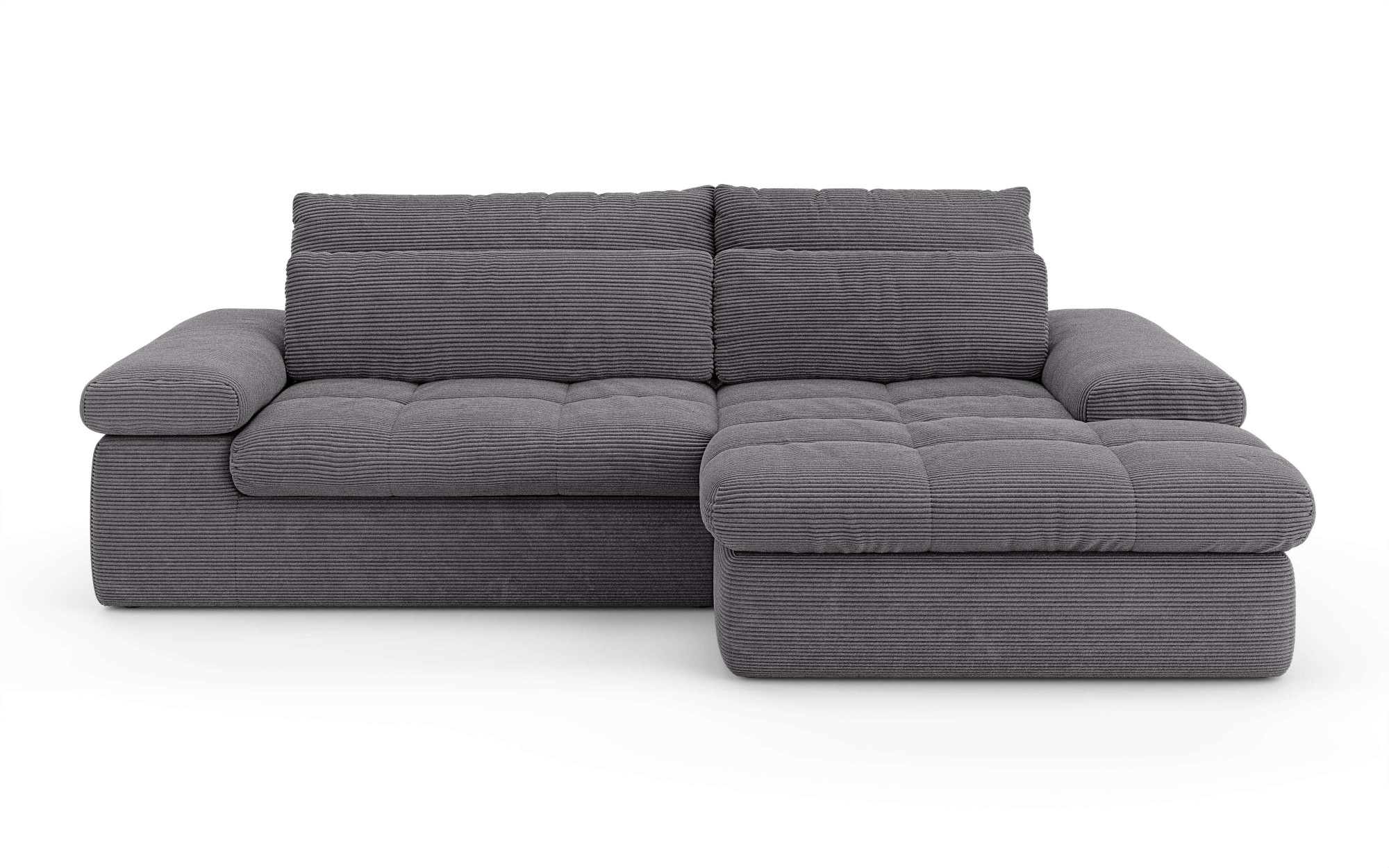 Home affaire Ecksofa »ALVERIE mit Recamiere, moderne Steppung, Maße: B/T/H 274/203/106 cm«, L-Form mit Wellenunterfederung, mit 4 Rückenkissen, pflegeleicht Stoff