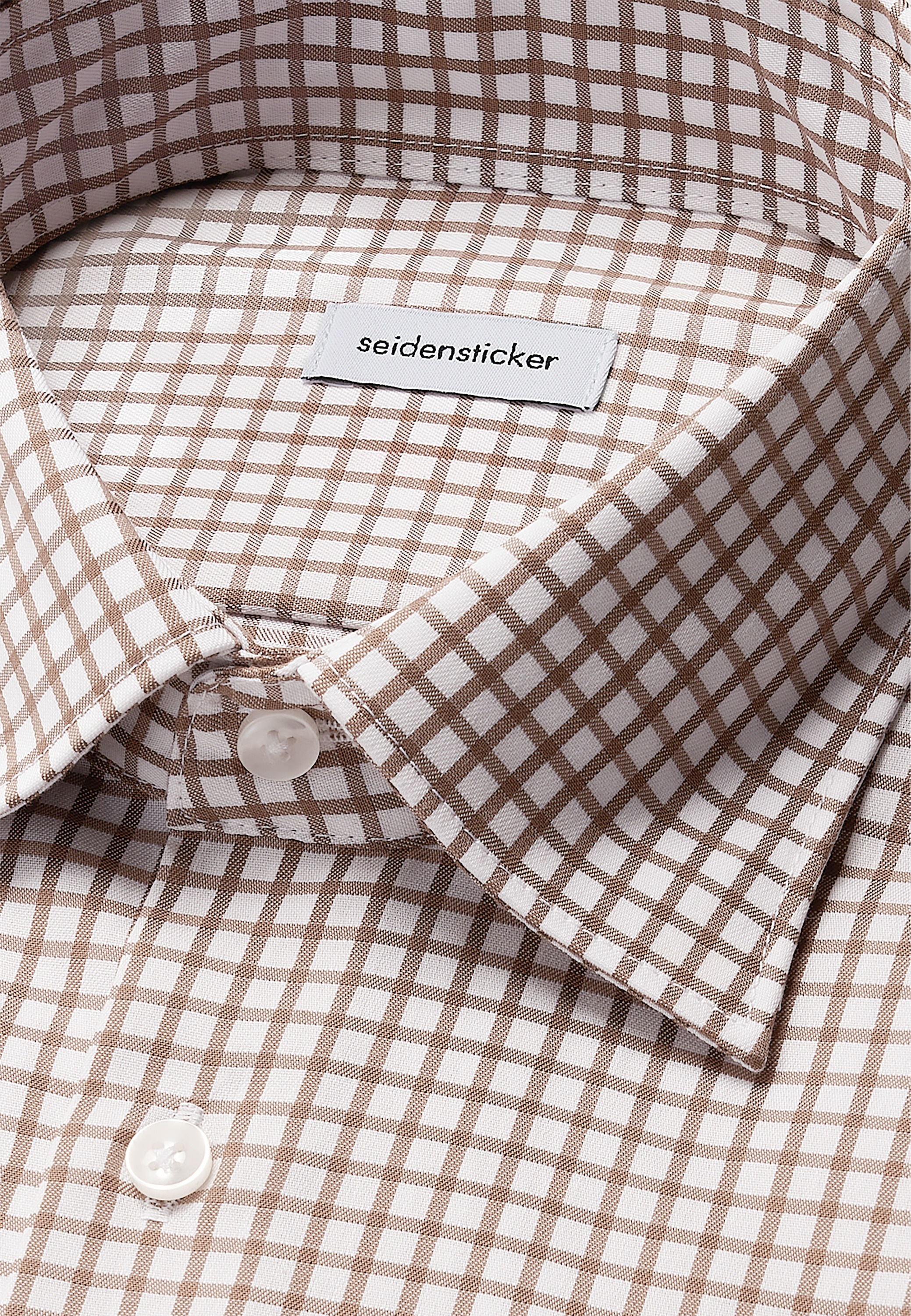 seidensticker Businesshemd »Schwarze Rose« Regular 1/1 Covered-Button-Down-Kragen Karo