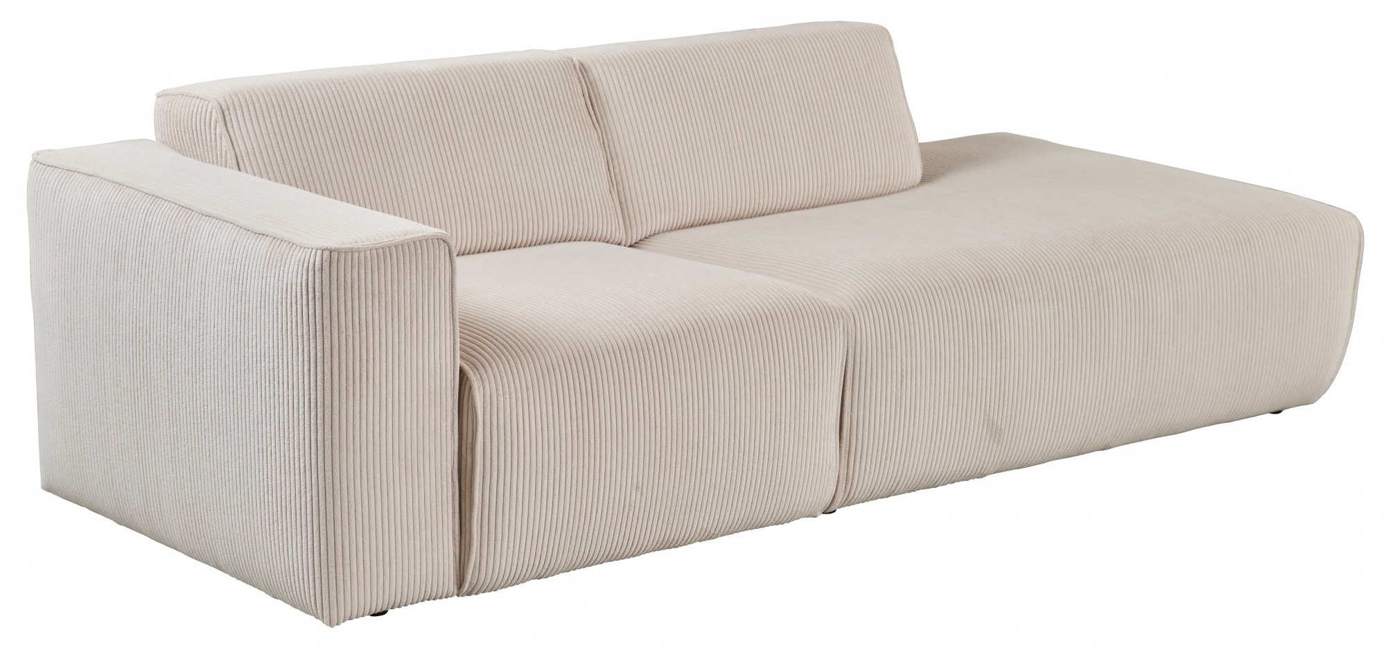 andas 2-Sitzer »Noord mit Kedernaht, Breite 227 cm«, Cord, Struktur, Webstoff, mit Wellenunterfederung, Massivholzrahmen