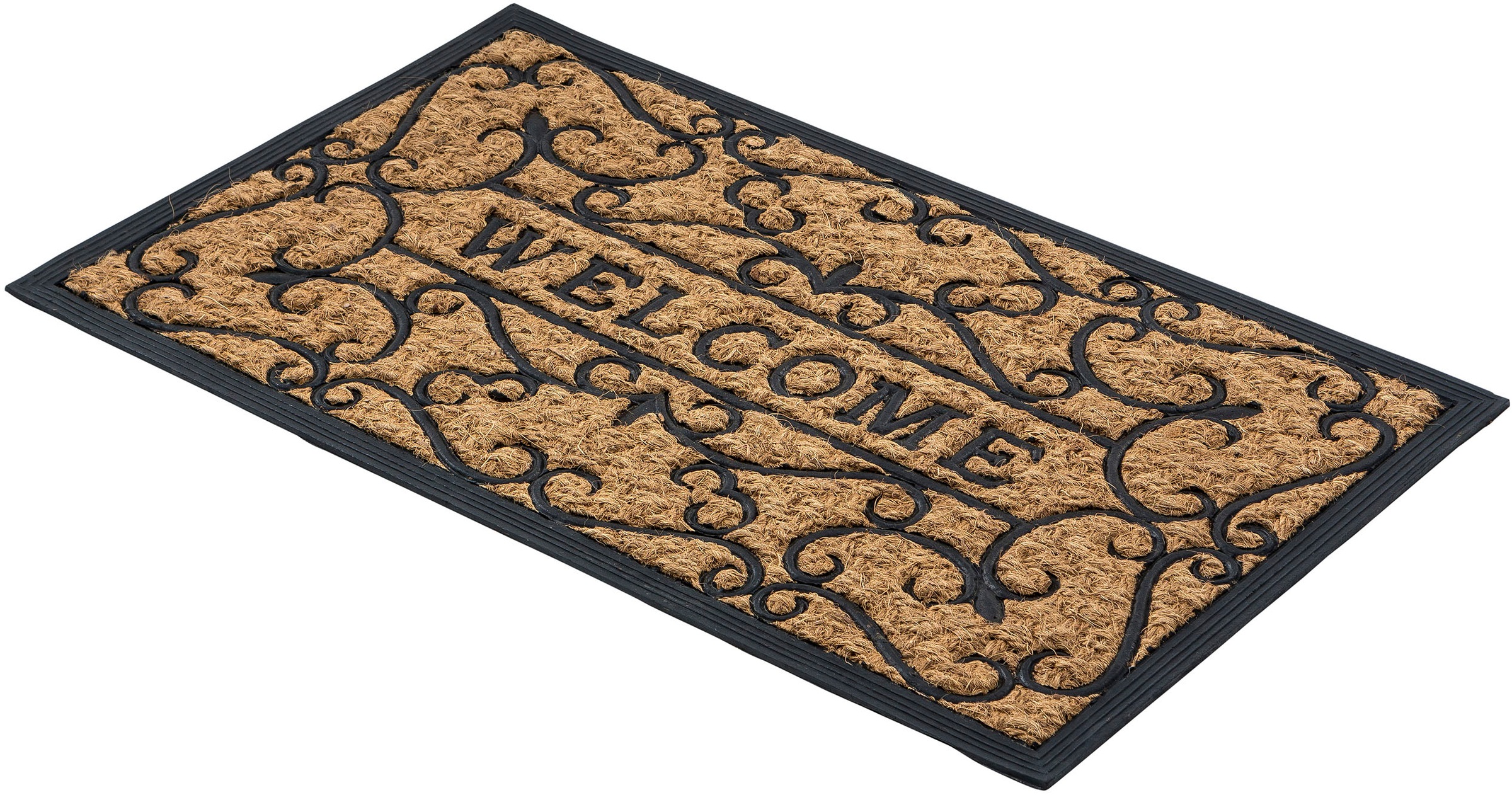 ASTRA Fußmatte »Coco Deluxe Light ,  Welcome« rechteckig 8 mm Höhe Türmatte, Kokos, rutschfest, schmutzabweisend, In und Outdoor