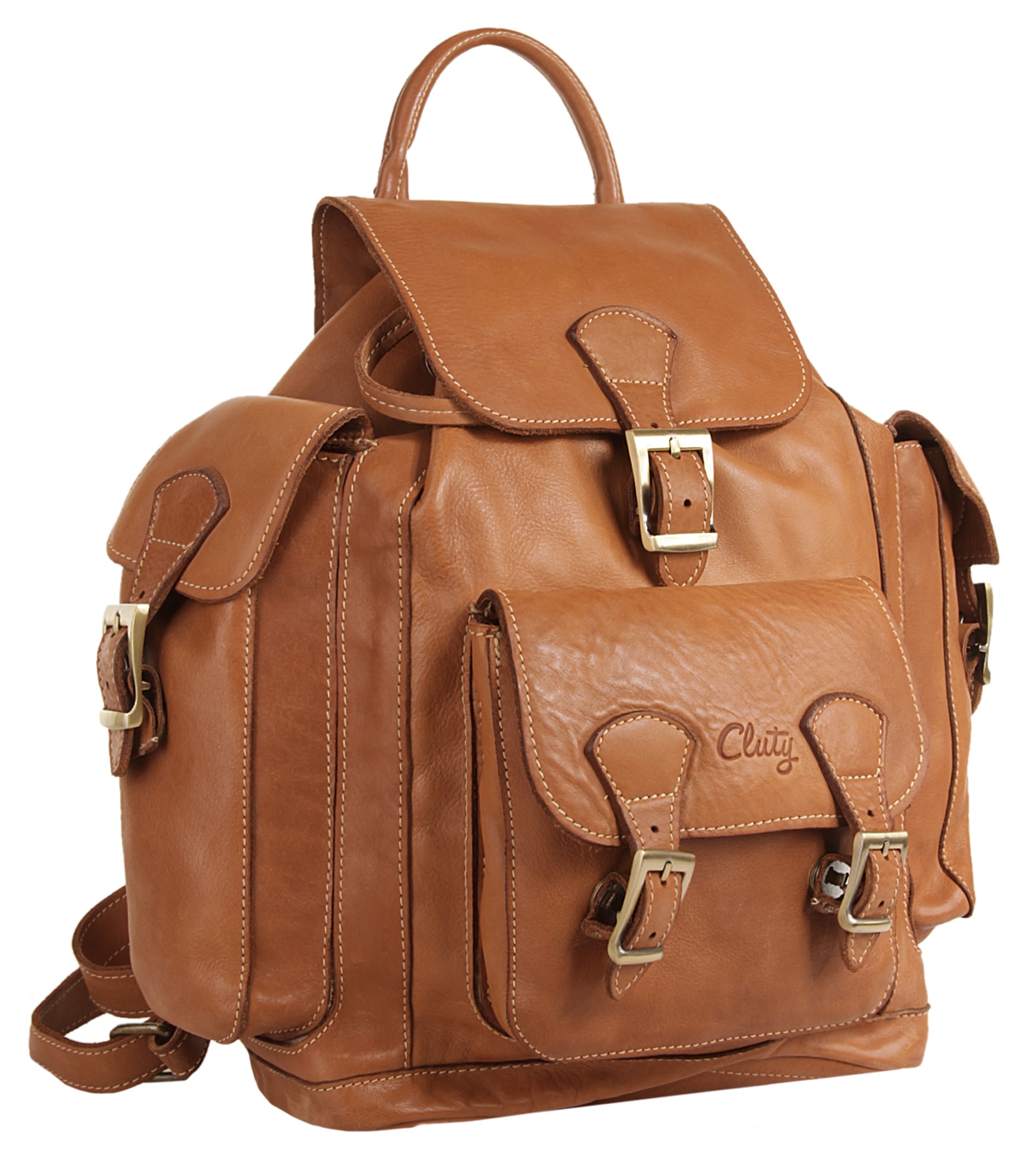 Cluty Cityrucksack, echt Leder, Made in Italy