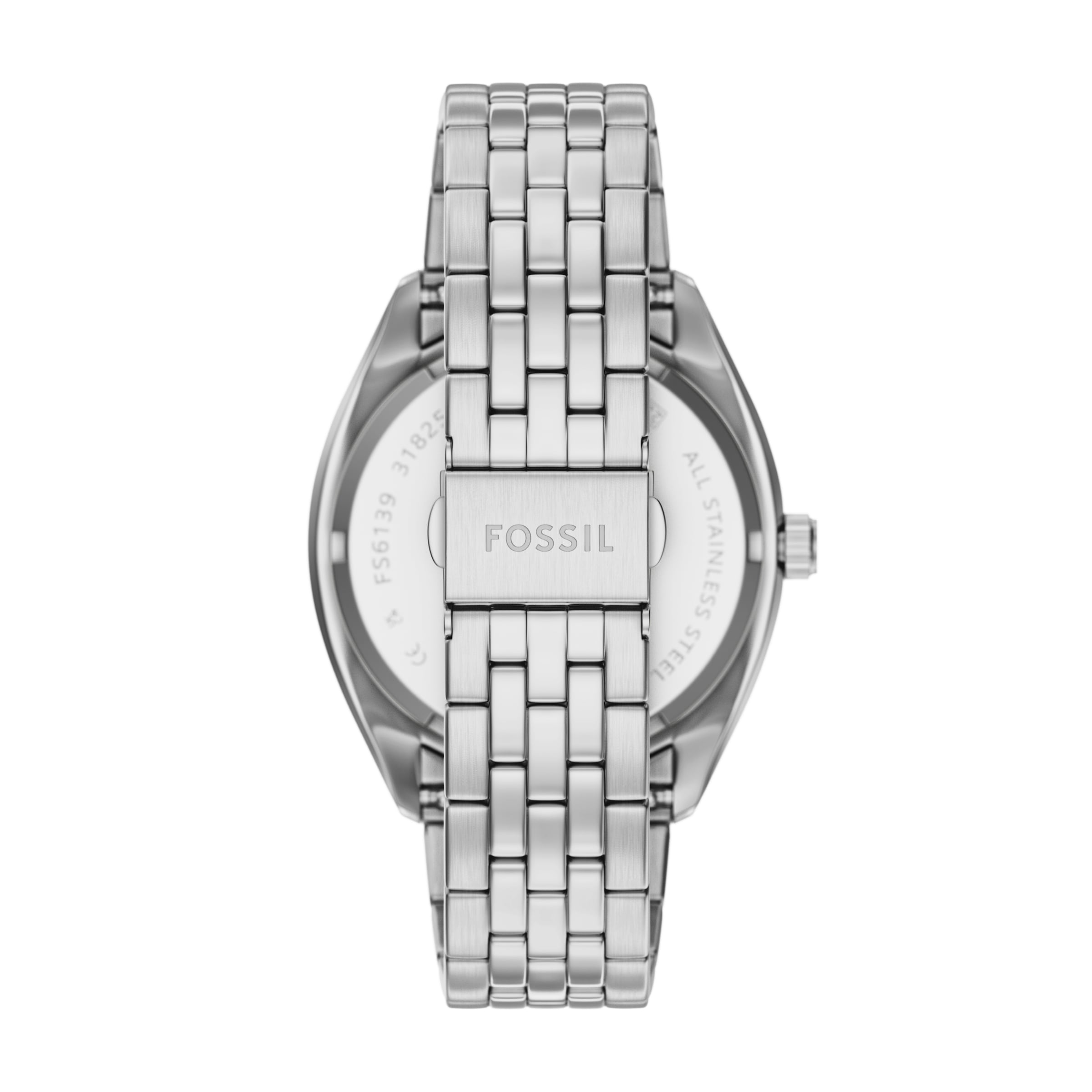 Fossil Quarzuhr »CAMPBELL« Armbanduhr, Herrenuhr, Edelstahlarmband, analog, Tag, Wochentag