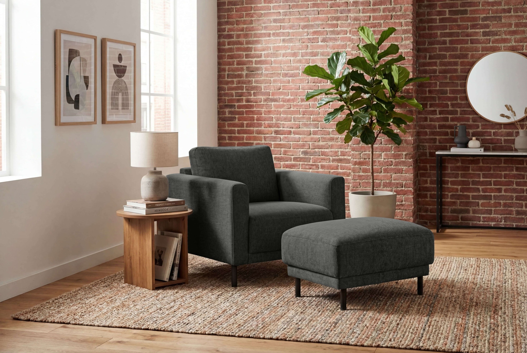 Home affaire Polsterhocker »Sveeva, 73x57 cm, schwarze Metallfüße« langlebiger Webstoff, viele Farben zur Auswahl