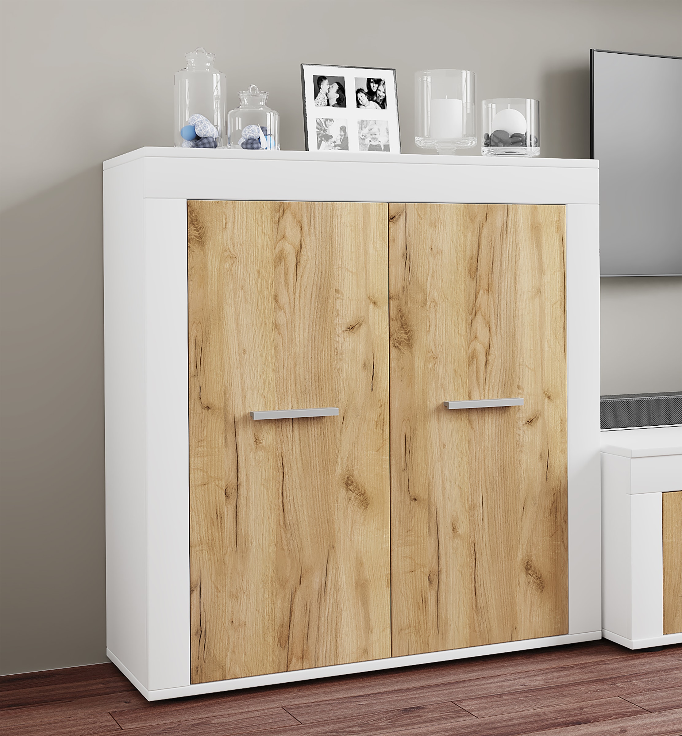 VCM Kommode »Holz Kommode Sideboard Anrichte Usilo 2 Drehtüren« 1 Stk. tlg.