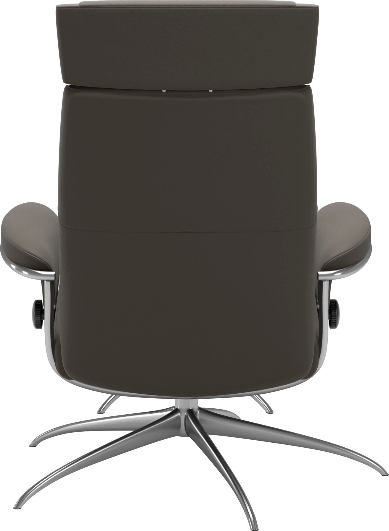 Stressless® Relaxsessel »Paris«, (Set, Relaxsessel mit Hocker), mit Hocker, Low Back mit Kopfstütze, mit Star Base, Gestell Chrom