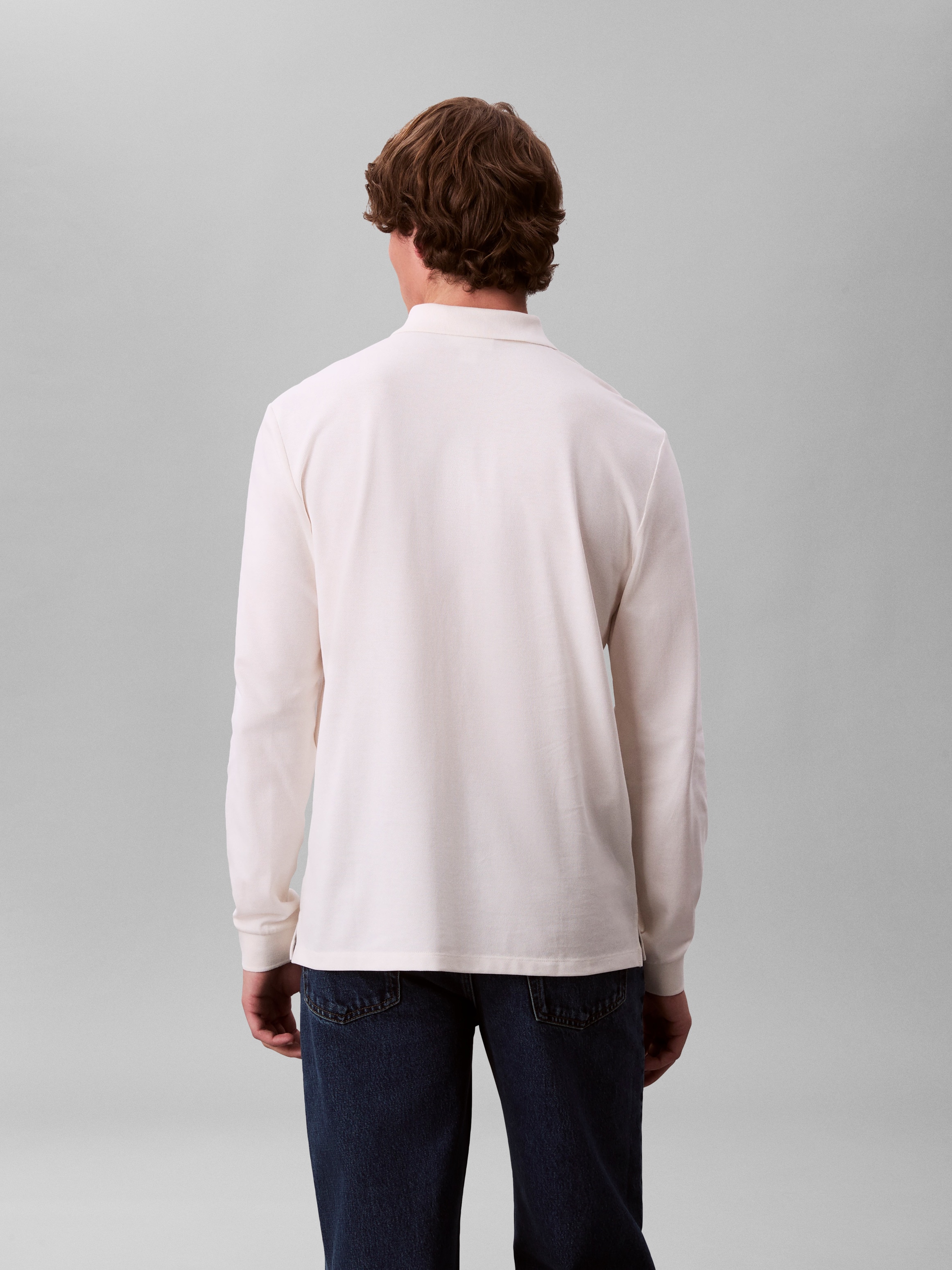 Calvin Klein Jeans Langarm-Poloshirt Regular fit mit Rundhalsausschnitt