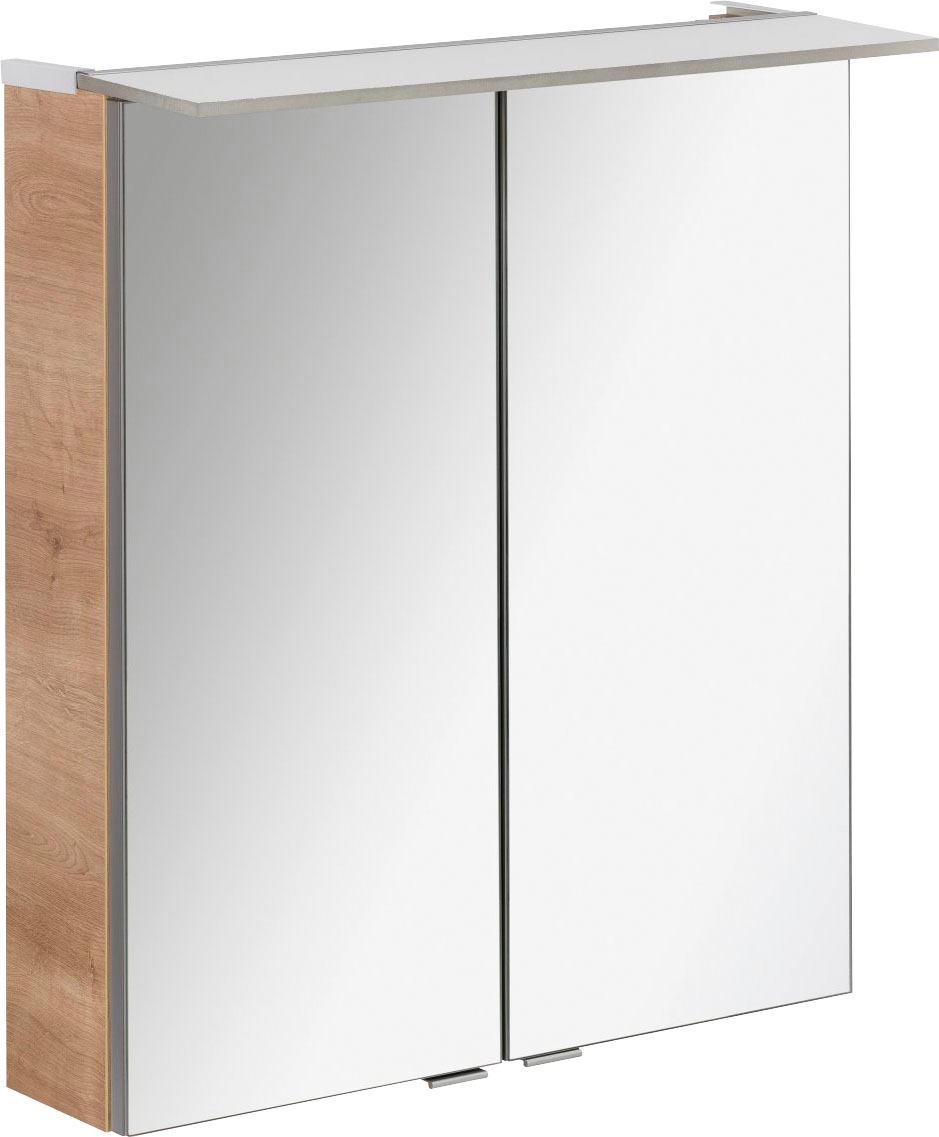 FACKELMANN Spiegelschrank »PE Garantie XXL Jahren 2 kaufen Türen doppelseitig mit Ast-Eiche«, online Badmöbel 60 3 Breite 60 verspiegelt | - cm