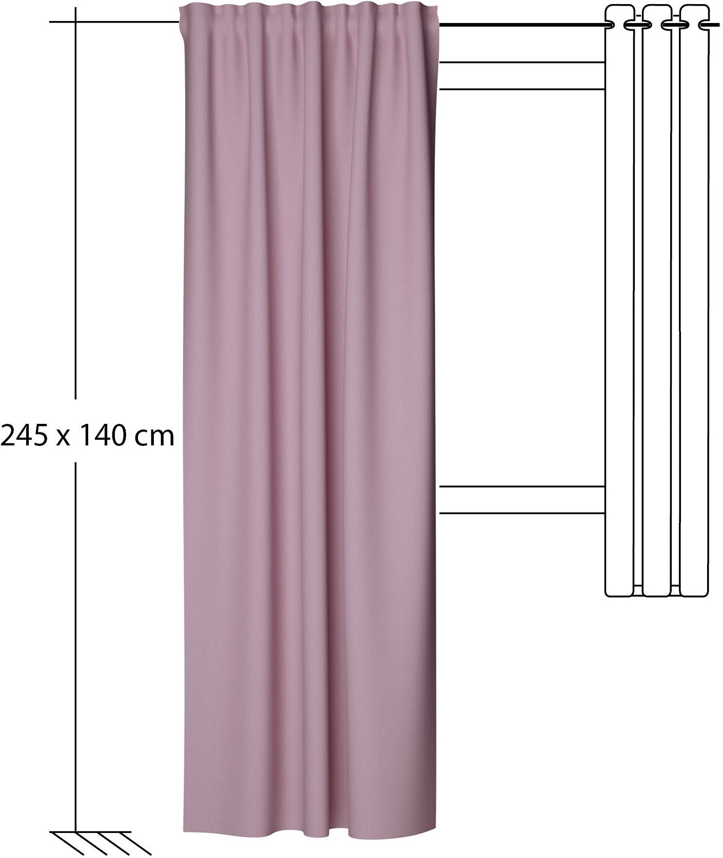 HOMING Vorhang »Galdin« Multifunktionsband 1 Stk. tlg. Verdunklungsvorhang, blickdicht, Thermo, Energiesparend