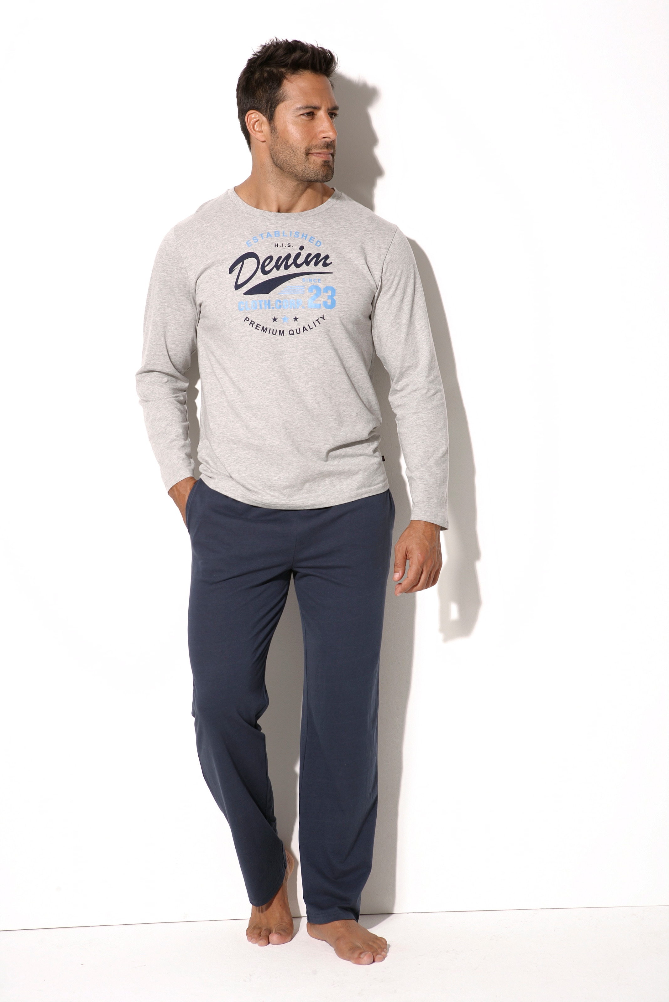 H.I.S Pyjama, (Packung, 4 tlg., 2 Stück), Schlafanzug mit unterschiedlichem Design