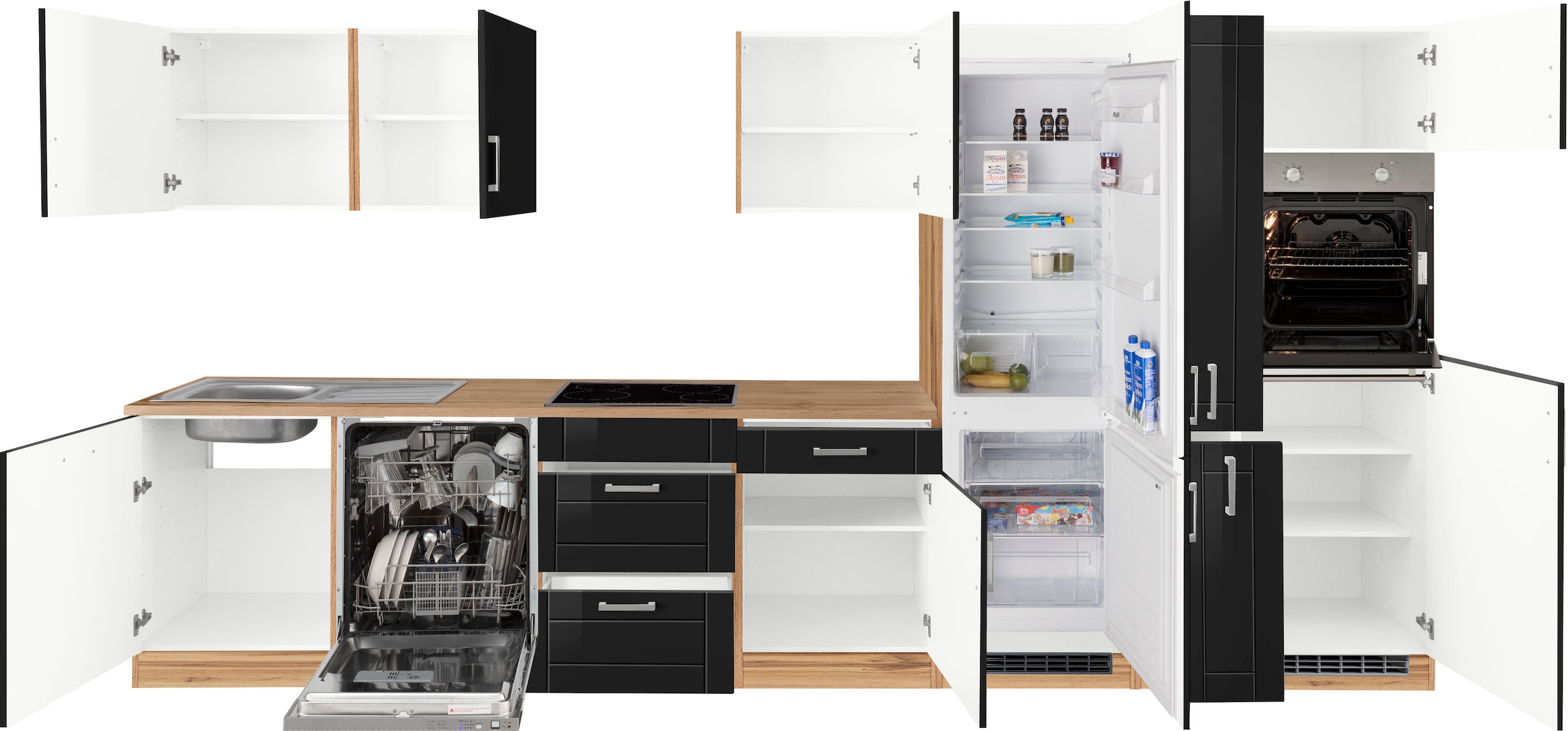 KOCHSTATION Küchenzeile »KS-Tinnum« ohne E-Geräte, Breite 390 cm