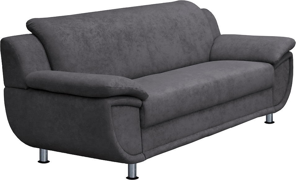 TRENDMANUFAKTUR 2-Sitzer »Rondo, Breite 178 cm, breite Armlehnen, Füße chromfarben« Couch wahlweise mit Federkern und in verschiedenen Bezügen bestellbar