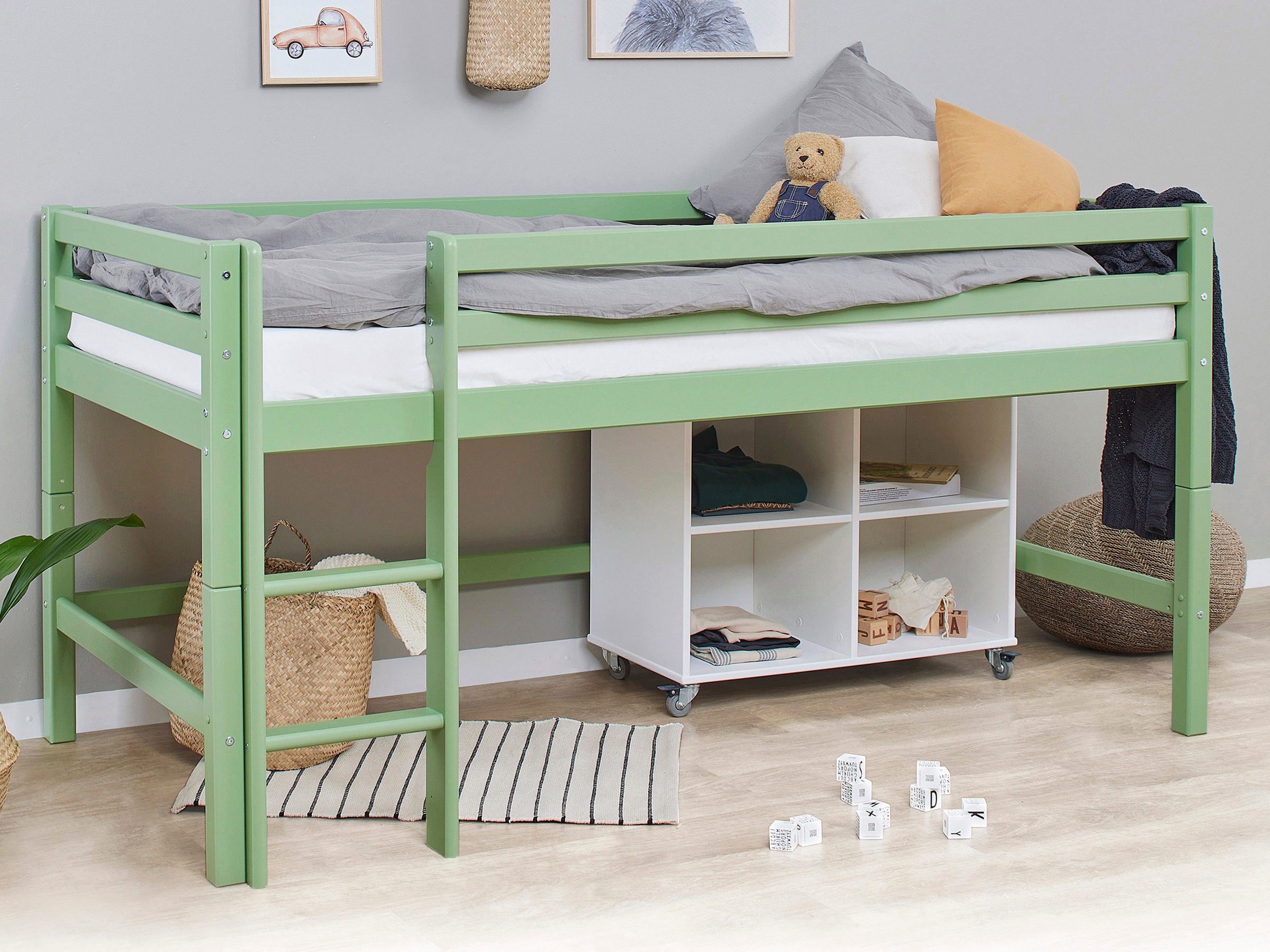 Hoppekids Hochbett »ECO Dream MY COLOR«, 90x200, umbaubar in Einzelbett