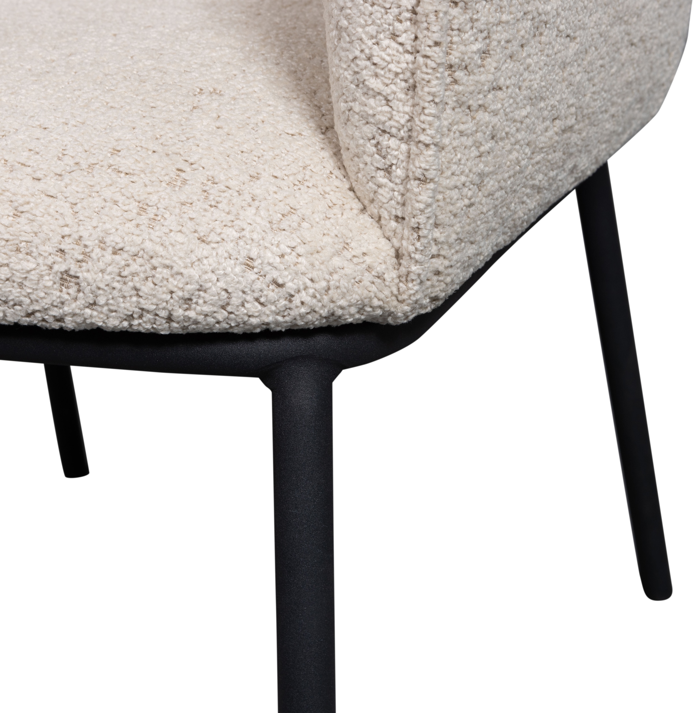 WOOOD Esszimmerstuhl »Leon«, mit Bouclé-Stoff, 4-Fuß-Gestell, H 77 cm x B 61 cm