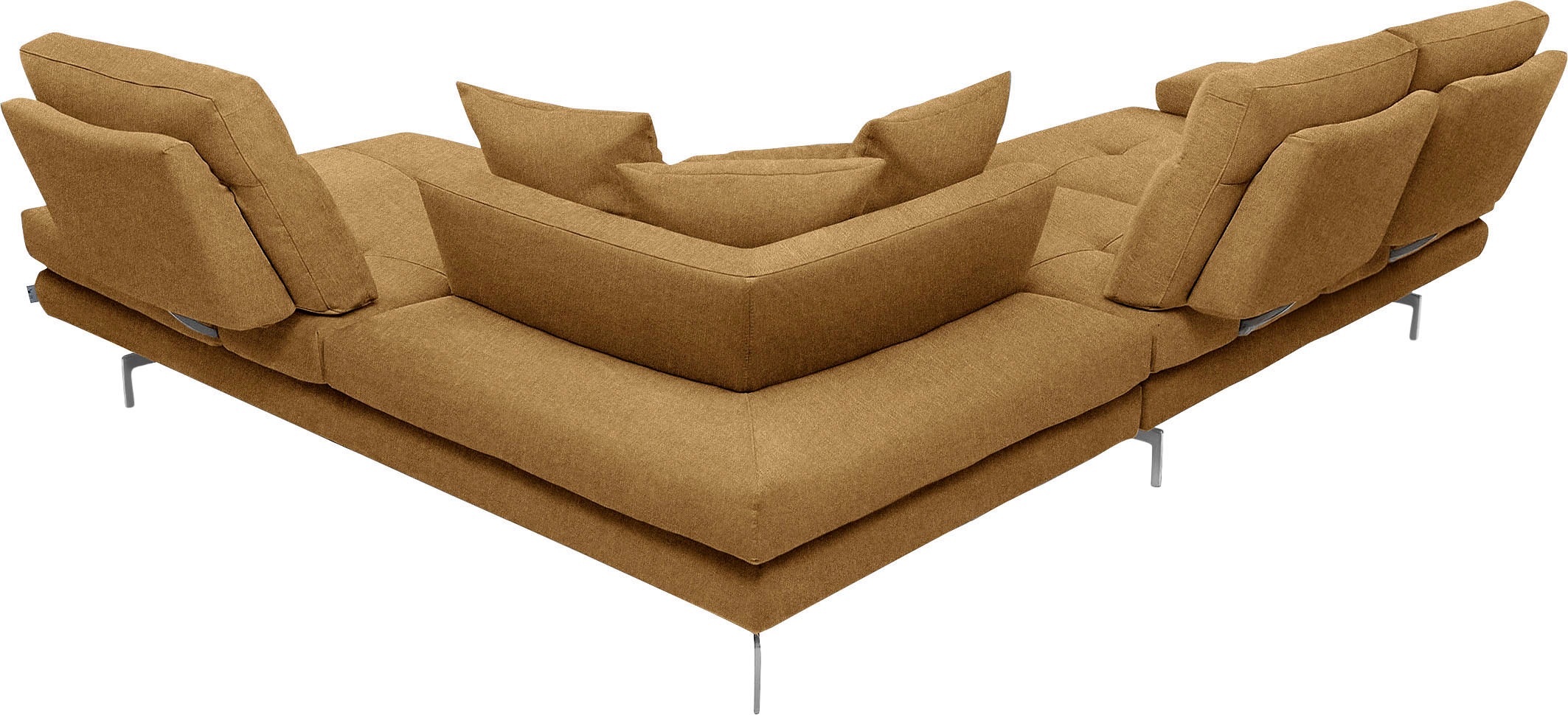 CALIA ITALIA Ecksofa »Toby Wing, L-Form, Designsofa mit sensationellem Sitzkomfort«, Sitztiefenverstell.,wahlw. mit Kissen-Set, Füße chrom glänzend