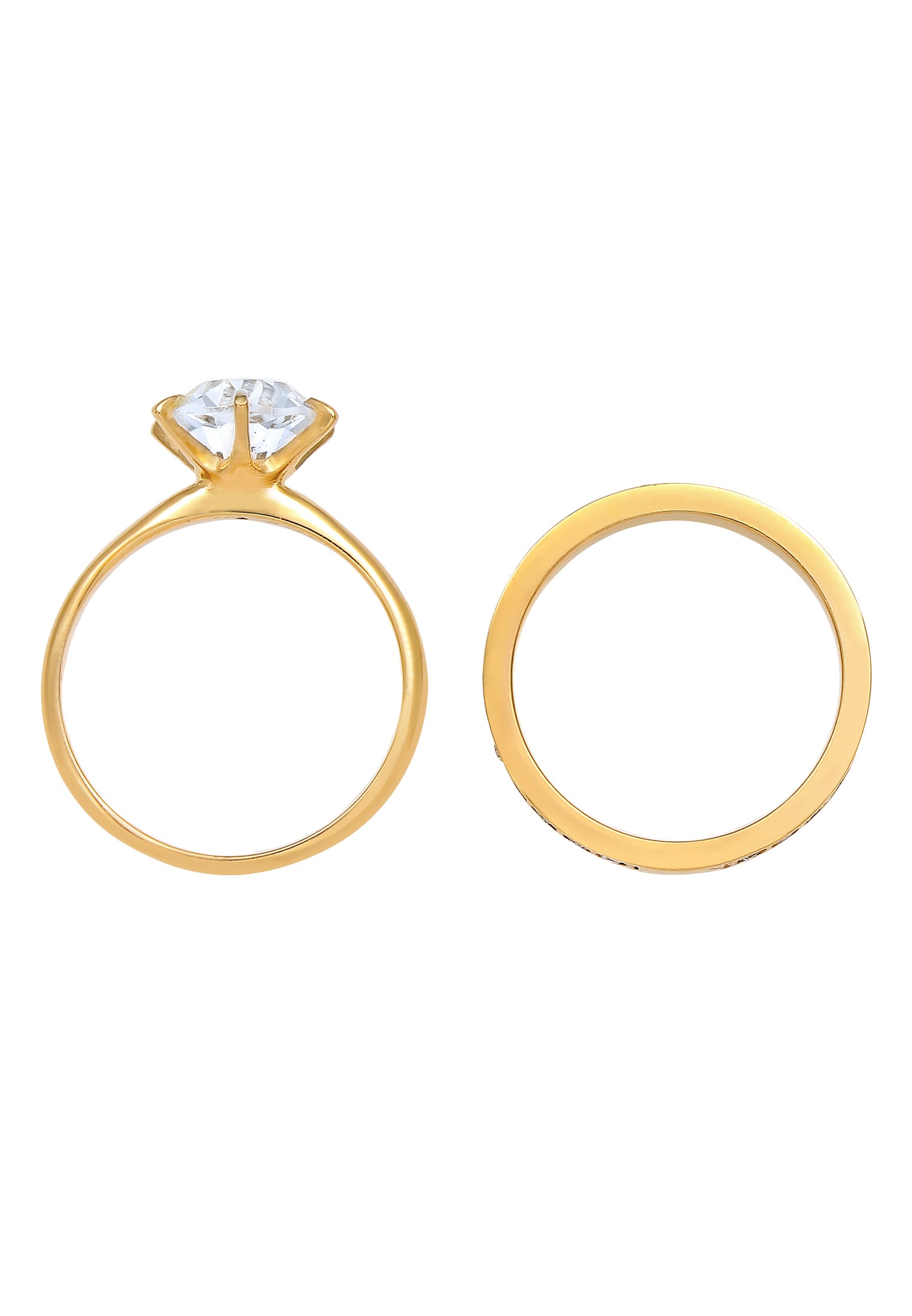 Elli Ring-Set »Ring Kristalle Eternity (2 tlg) 925 Silber«