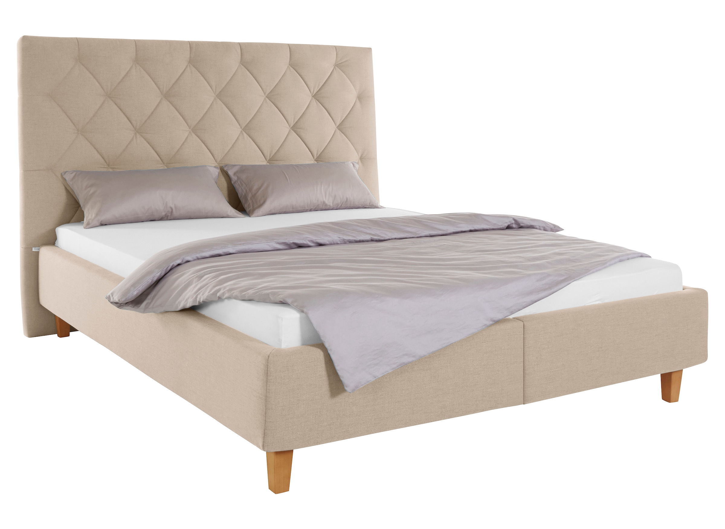 Guido Maria Kretschmer Home&Living Polsterbett »Sunley 140«, Kreuzsteppung, Kopfteilhöhe 142 cm, ohne oder mit Matratze/Lattenrost