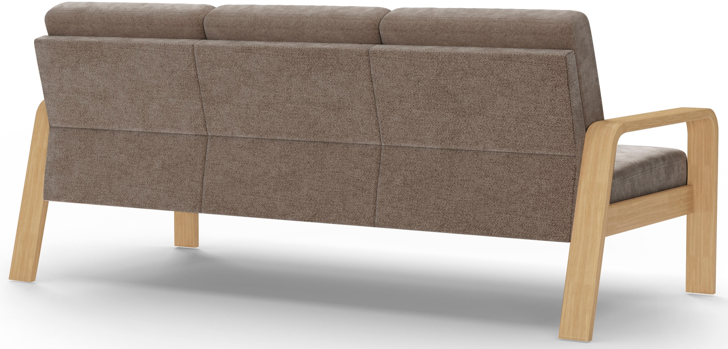 sit&more 3-Sitzer »Kolding«, Armlehnen aus Buchenholz in natur, verschiedene Bezüge und Farben