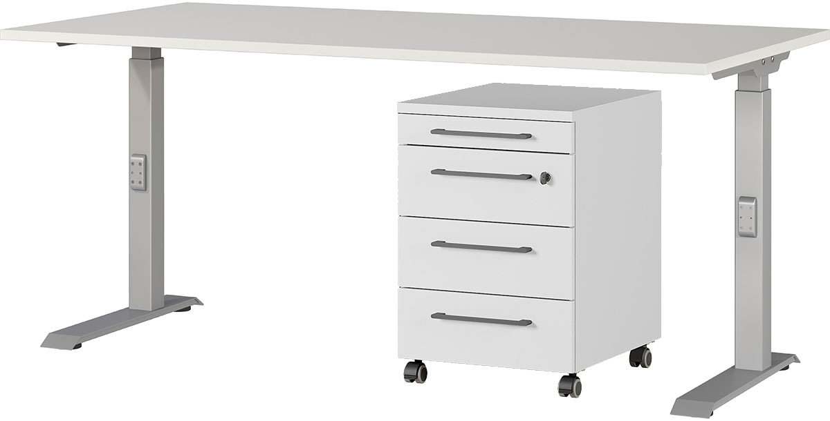 GERMANIA Büromöbel-Set »Agenda« Set bestehend aus höhenverstellbarem Schreibtisch und Rollcontainer