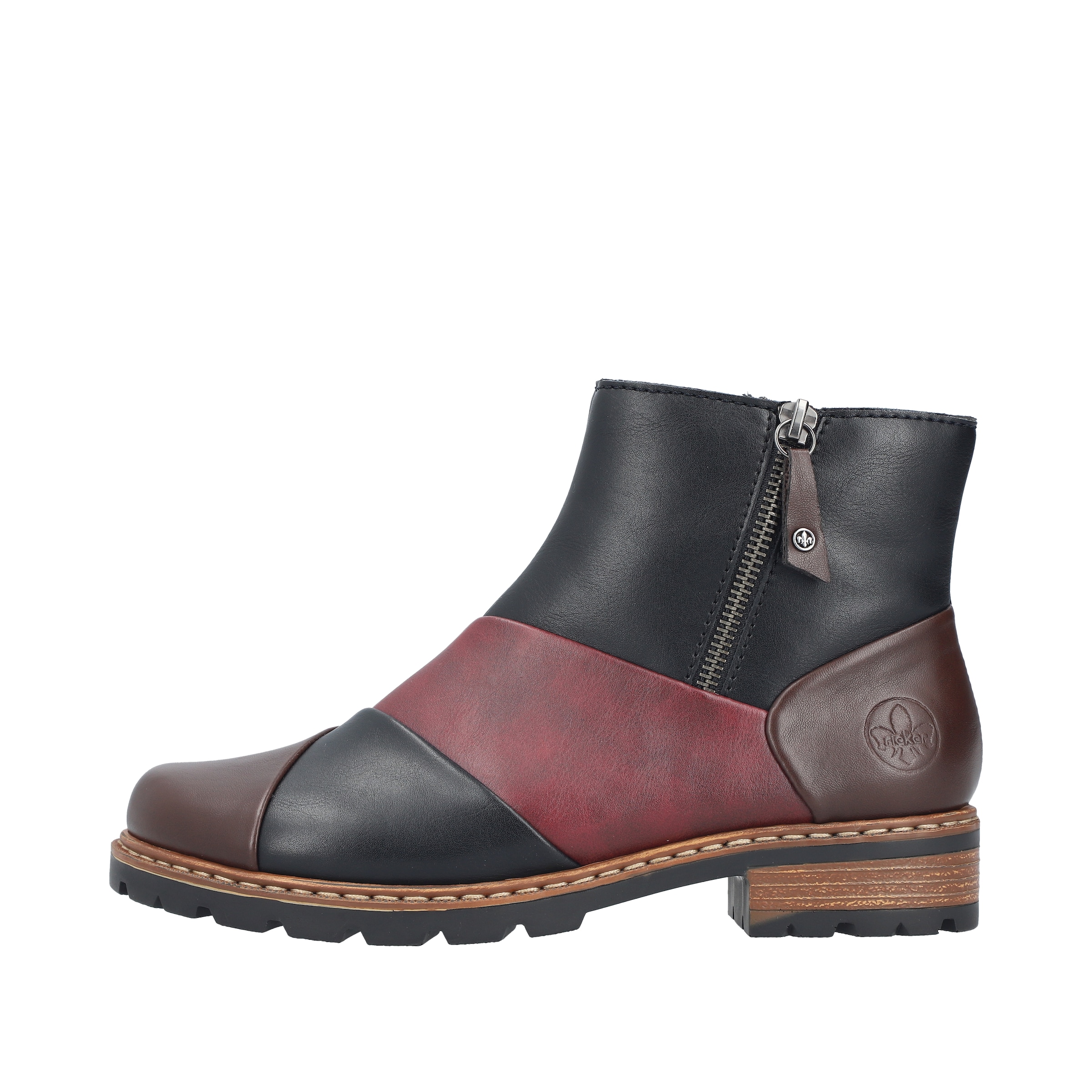 Rieker Winterboots  Stiefelette in aktueller Patchwork-Optik, Warmfutter