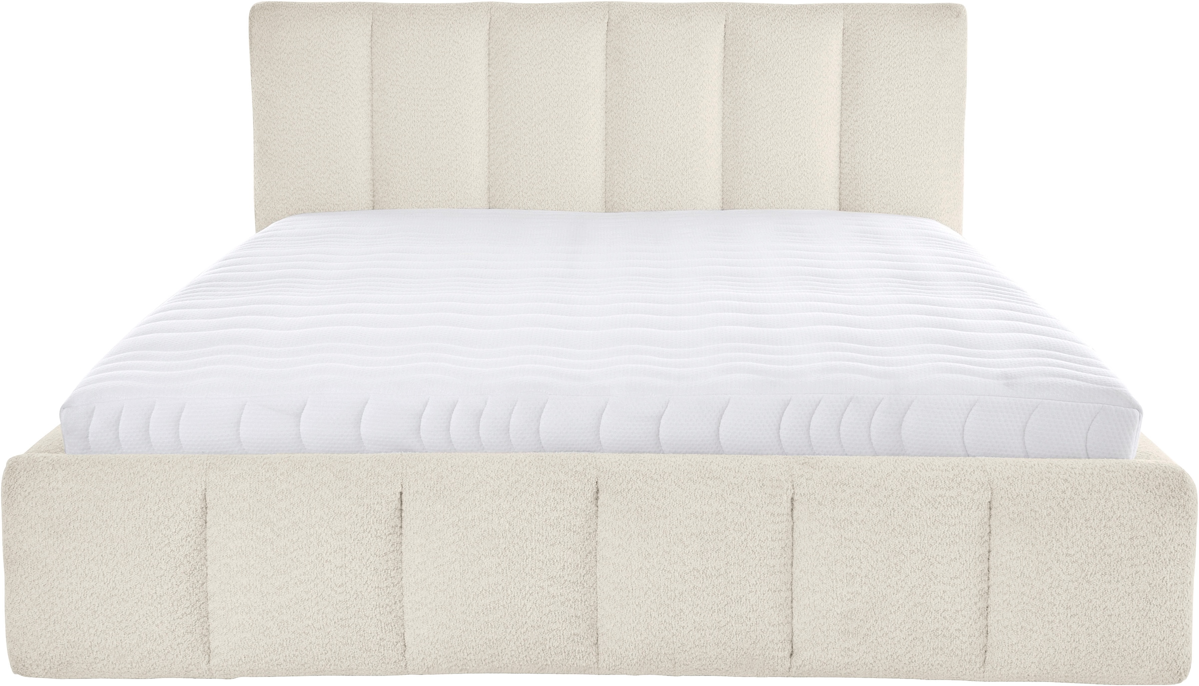 homsy by Ana Johnson Polsterbett »Somny wahlweise mit Bettkasten, erhältlich in verschiedenen Breiten« luxurious gepolstertes Kopfteil und Rahmen, Bezug mit Bouclécharakter