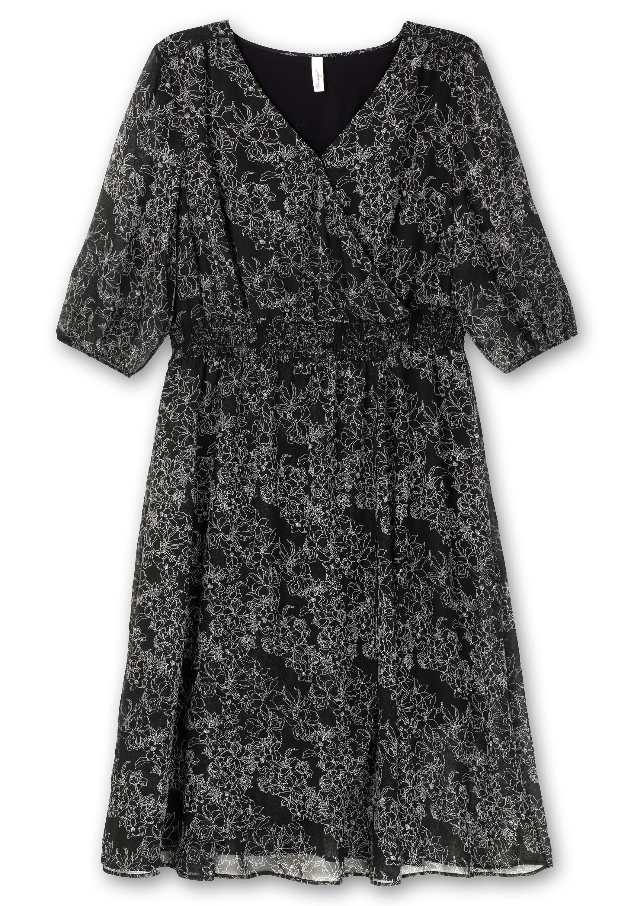 Sheego Chiffonkleid »Chiffonkleid in Petite Passform und Wickeloptik«