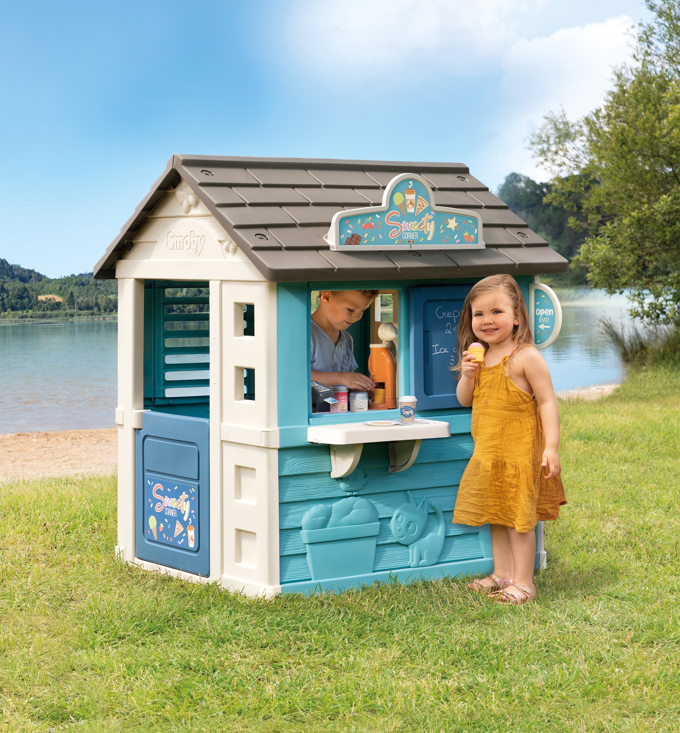 Smoby Spielhaus »Sweety Corner«, mit Verkaufstheke und viel Zubehör