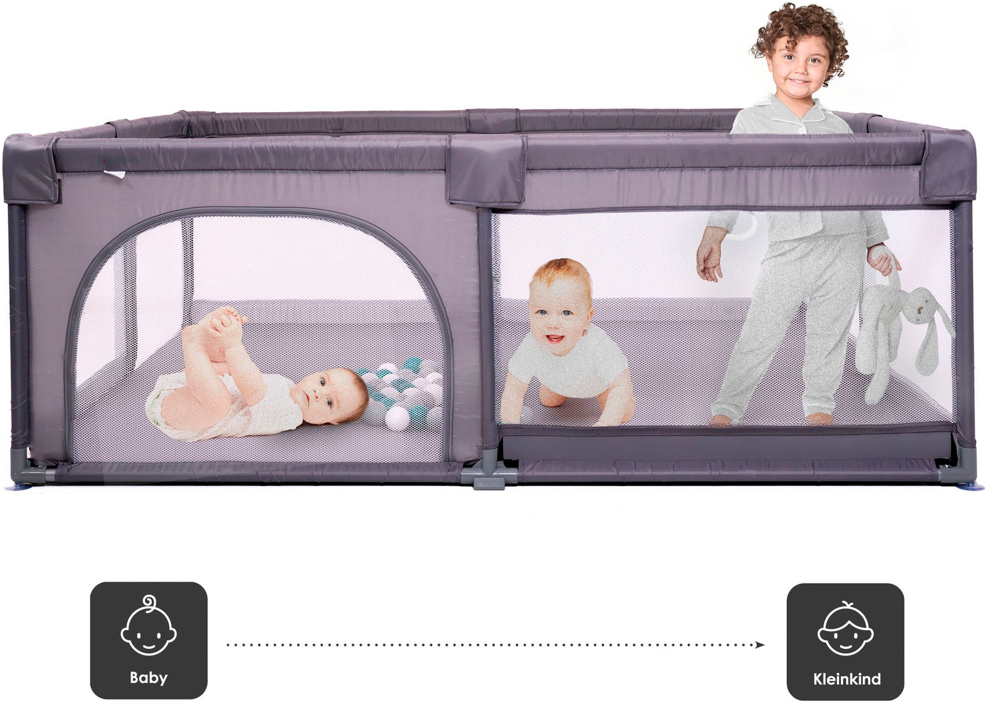 BabyGo Laufgitter »Playpark«, inklusive 48 Spielbälle
