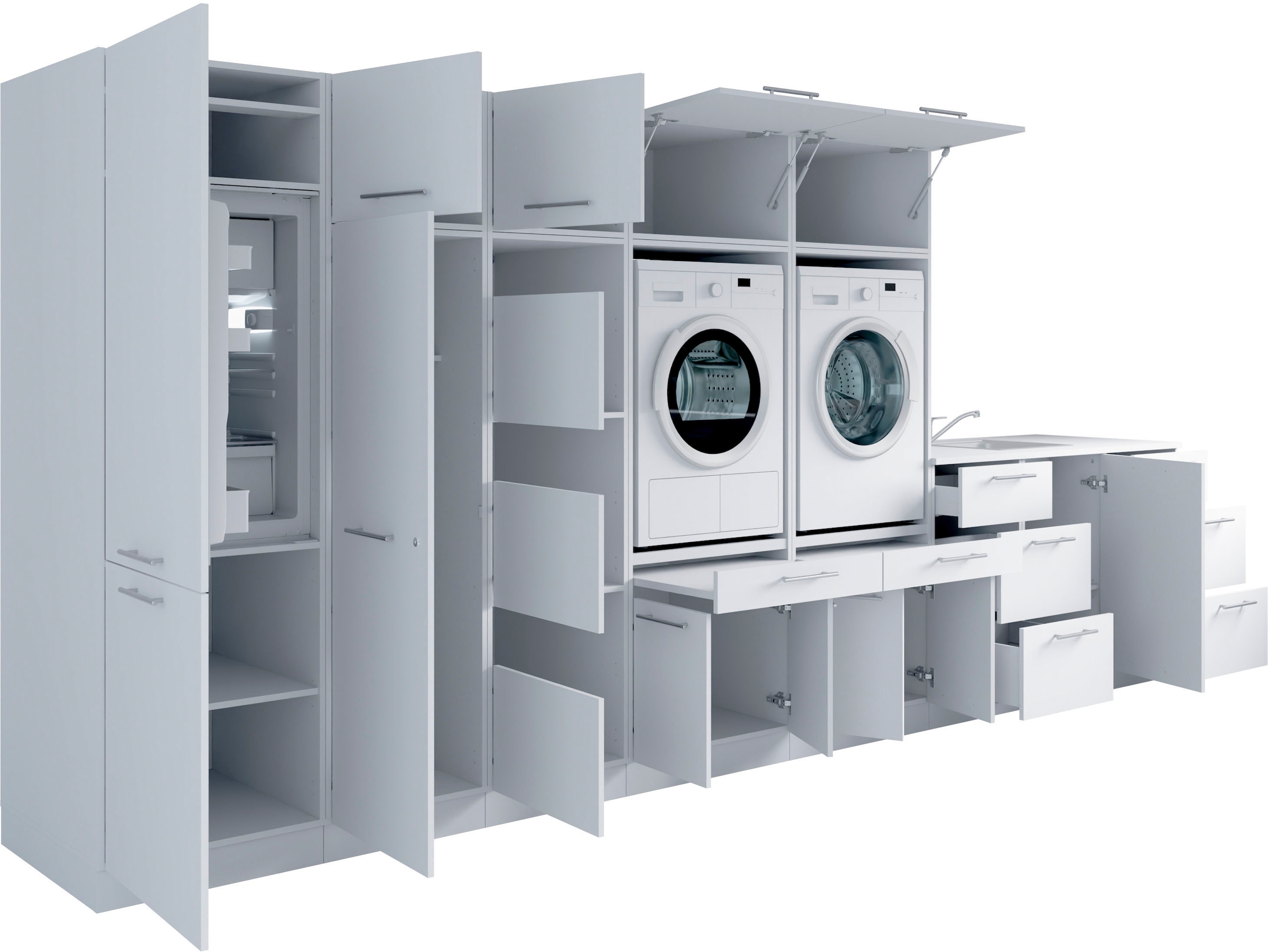 Laundreezy Mehrzweckschrank-Set »Laundreezy, 12-tlg. Mehrzweckschrank-Set B/H/T 445/200/68 cm« 12 Stk. tlg.