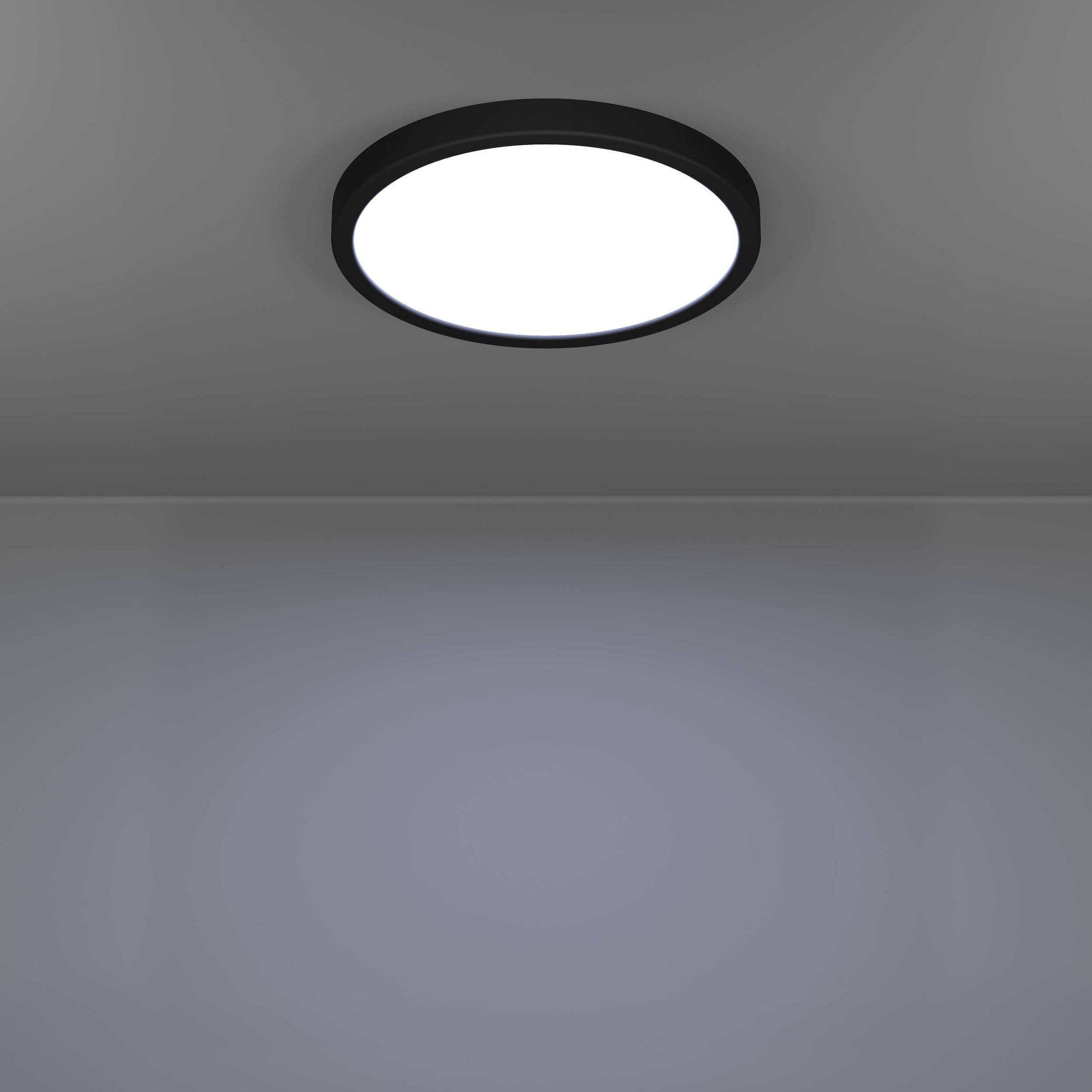 EGLO Aufbauleuchte »Fueva 6 Deckenleuchte, Aufbaulampe, Kunststoff, Deckenbeleuchtung« LED-Modul 1 Stk. Kaltweiß | Neutralweiß | Warmweiß Aufbauleuchte - H2,5 x Ø27,8 cm - schwarz - 14,2W inkl.